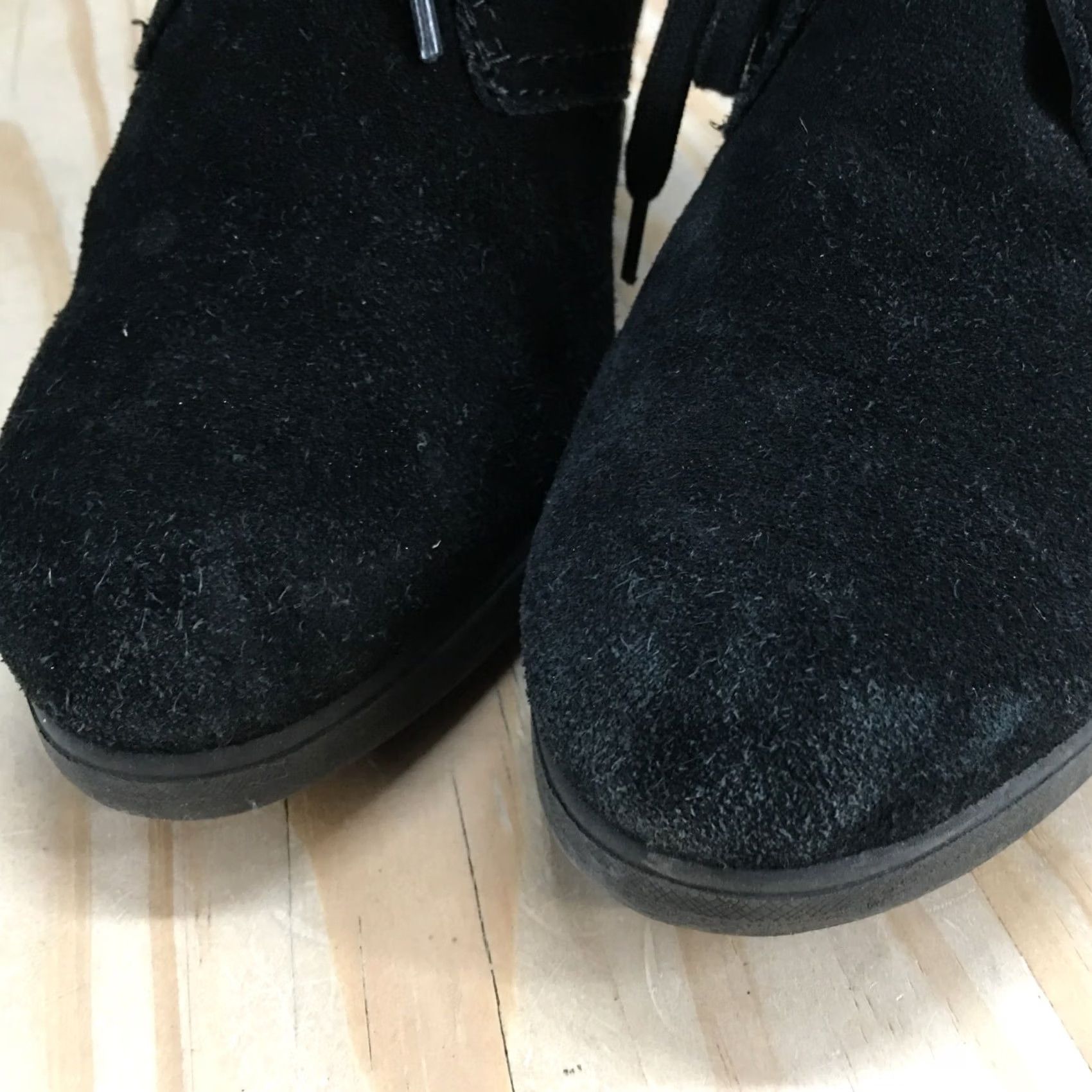 Dolce Vita Dolce Vita Boots Womens 8.5 Casual Lace Up Wedge Ankle Bootie Black Leather Boots Size US 9 / IT 39 - 4 Thumbnail