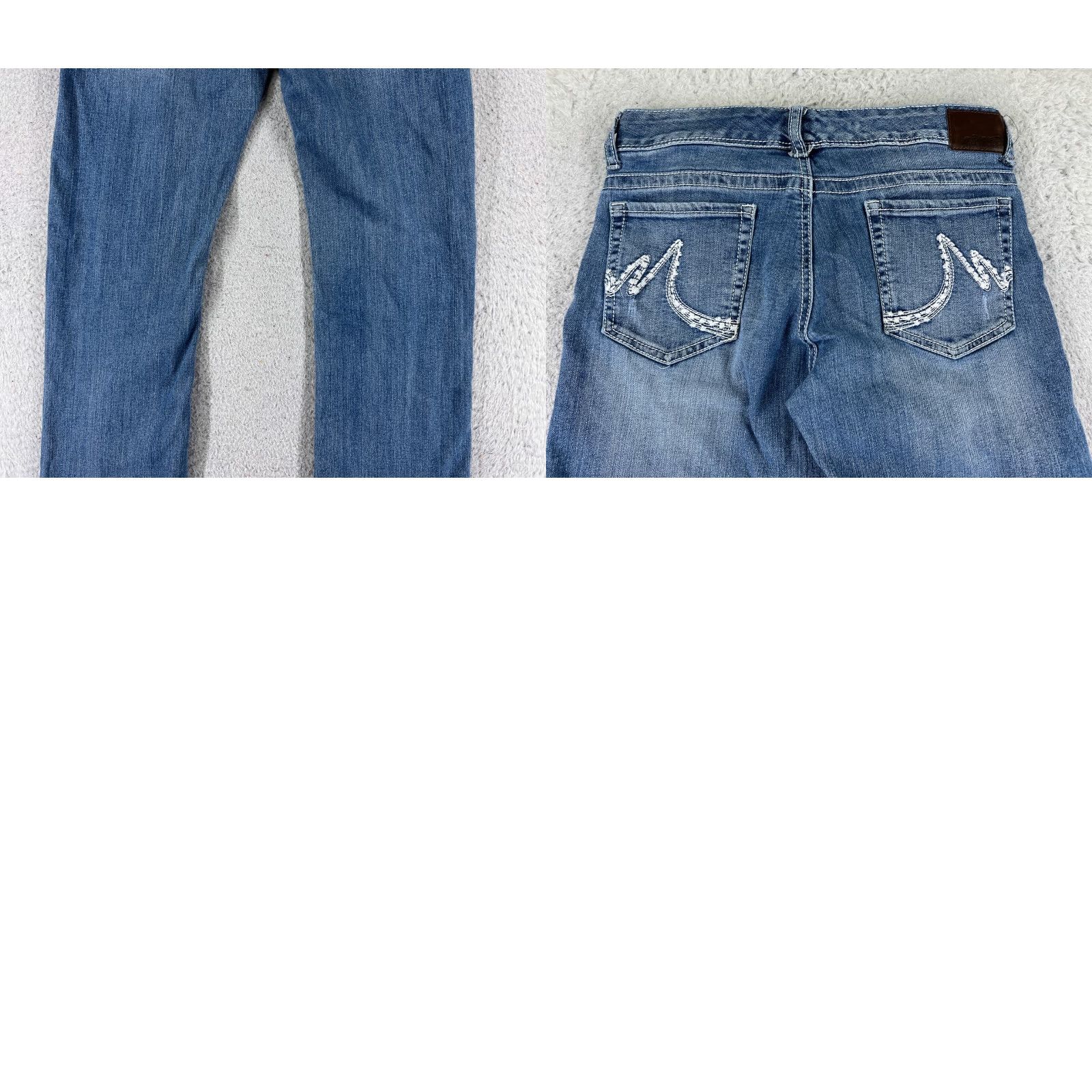 Vintage Maurices Jeans Womens 28 Blue Denim Cotton Mid Rise Bootcut Western 28x33 Regular Stretch Machine Washable Medium Blue Women's Jeans Western 90s? Size 30" / US 8 / IT 44 - 10 Thumbnail