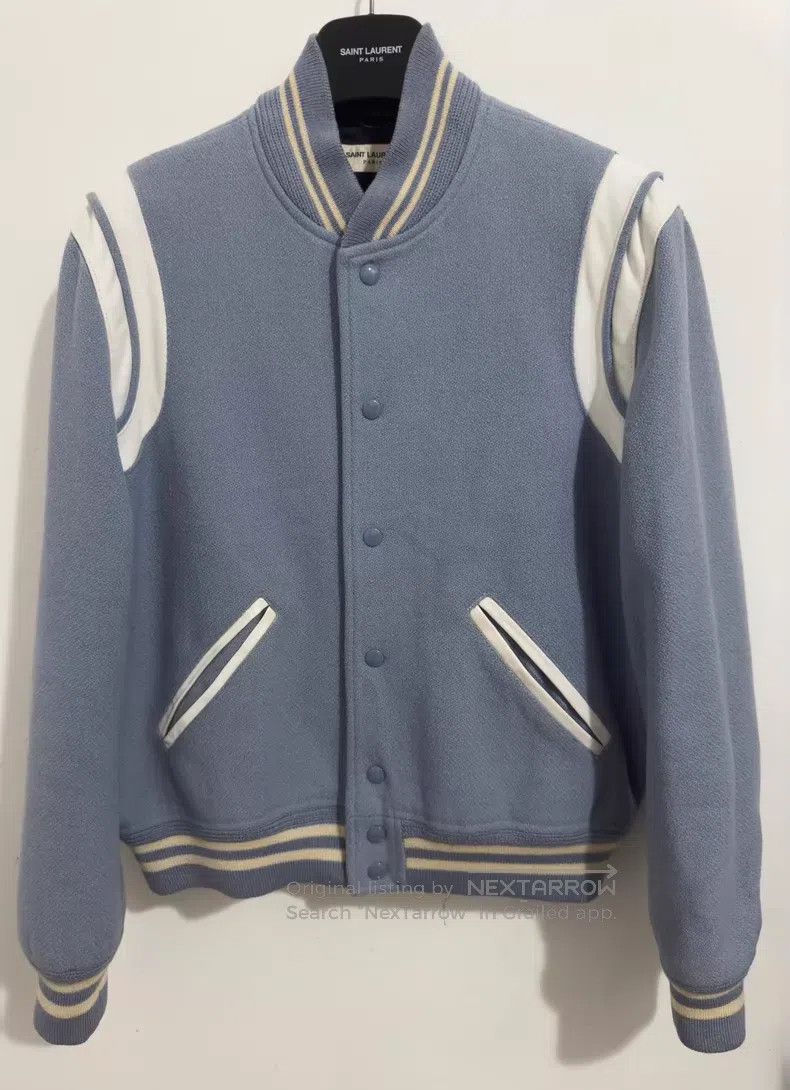 Saint Laurent Paris Saint Laurent Paris Wool and Lamb Fur Misty Blue Baseball Size US L / EU 52-54 / 3 - 1 Thumbnail