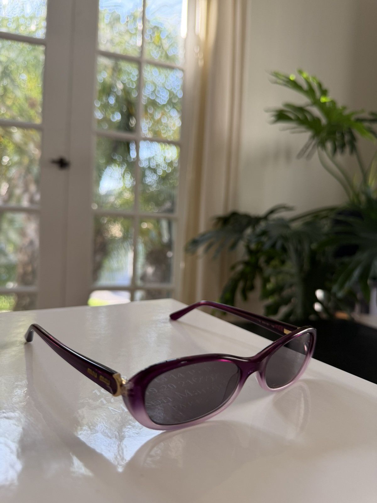 Miu Miu Vintage Miu Miu Oval Sunglasses Purple Y2K / Early 2000s Size ONE SIZE - 6 Thumbnail