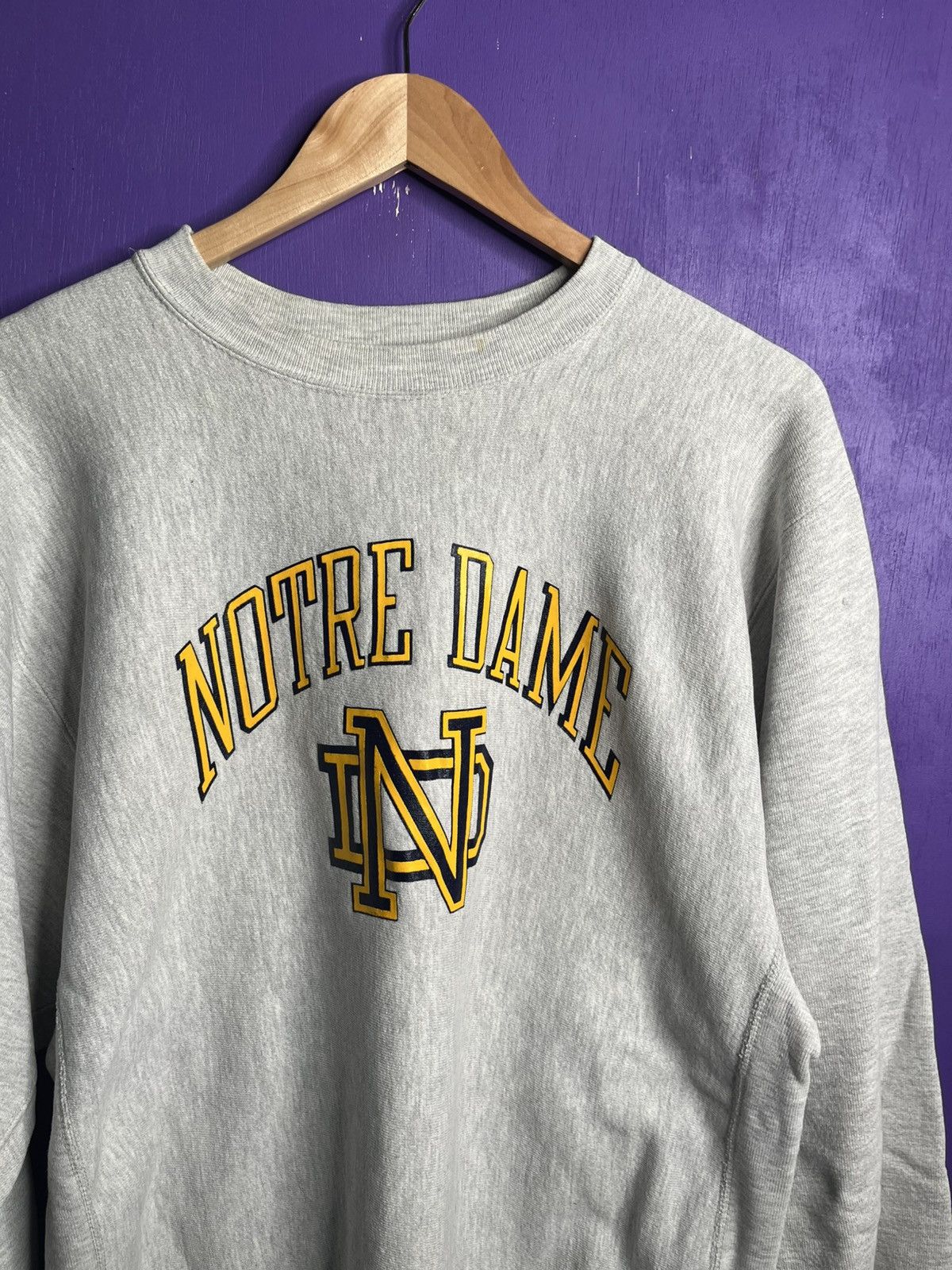 Champion × Vintage Vintage 90s Champion Notre dame reverse weave Size US XL / EU 56 / 4 - 3 Thumbnail