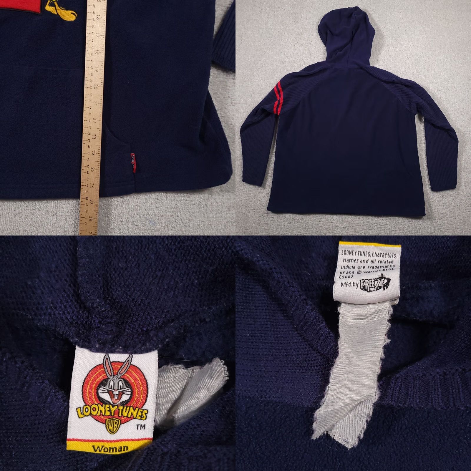 Vintage VINTAGE Looney Tunes Hoodie Women's 2XL Tweety Bird Sweatshirt Navy Pocket Sweatshirt Size XXL / US 16-18 / IT 52-54 - 9 Thumbnail