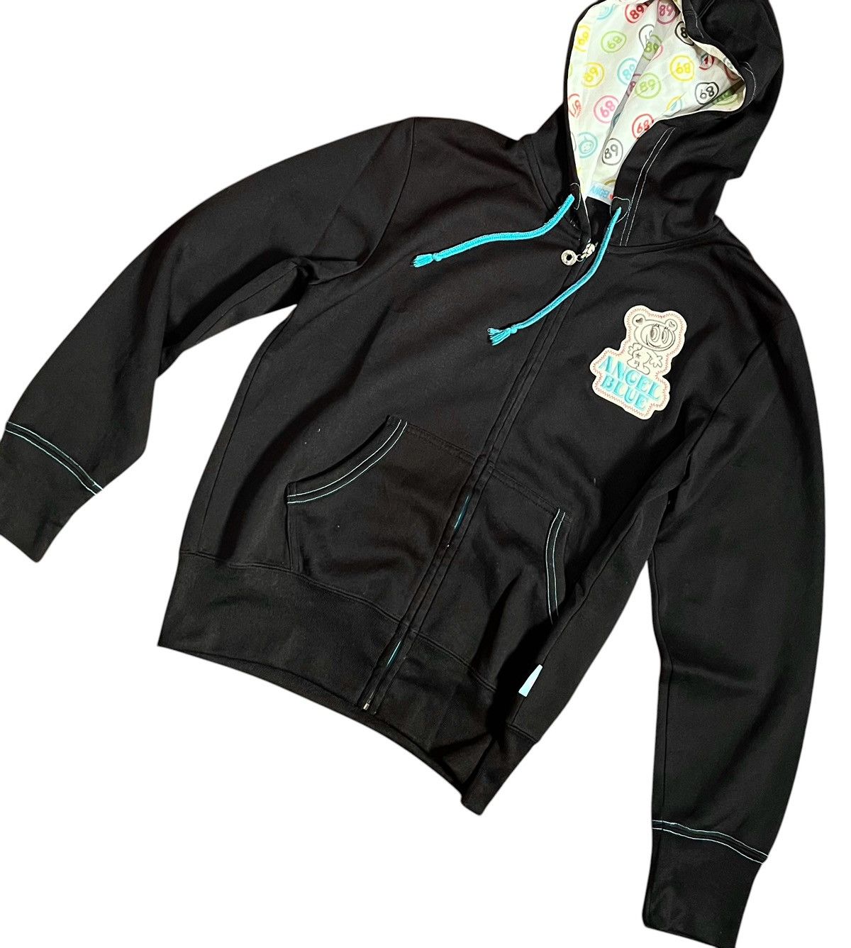 Angel Blue TAX FREE 🇺🇸 Vintage angel blue card game patched zip hoodie Size US M / EU 48-50 / 2 - 2 Thumbnail