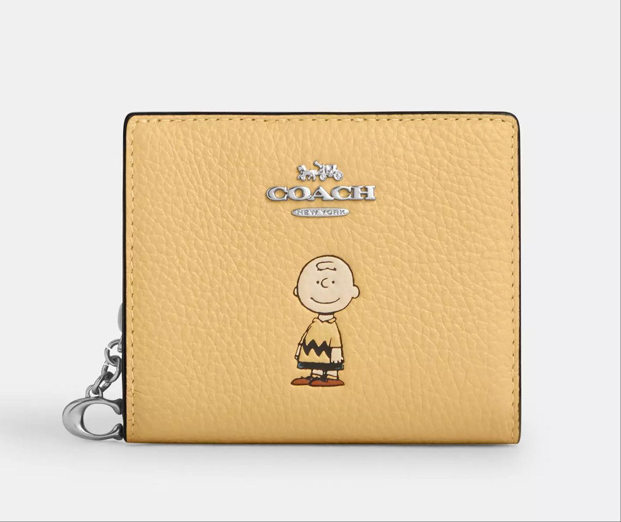 Coach Coach X Peanuts Snap Wallet With Charlie Brown CBN90 Size ONE SIZE - 5 Thumbnail