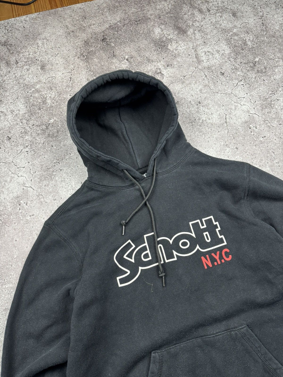Schott Vintage Schott NYC Big Logo Y2K Faded Hoodie USA Size US M / EU 48-50 / 2 - 2 Thumbnail
