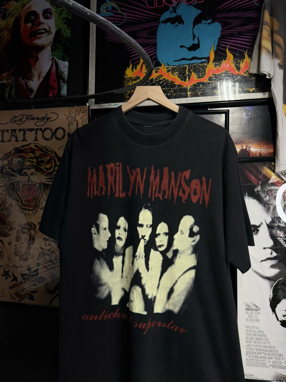 Vintage Vintage 90’s Marilyn Manson Band T-Shirt Rare European Tee Size US XL / EU 56 / 4 - 2 Thumbnail
