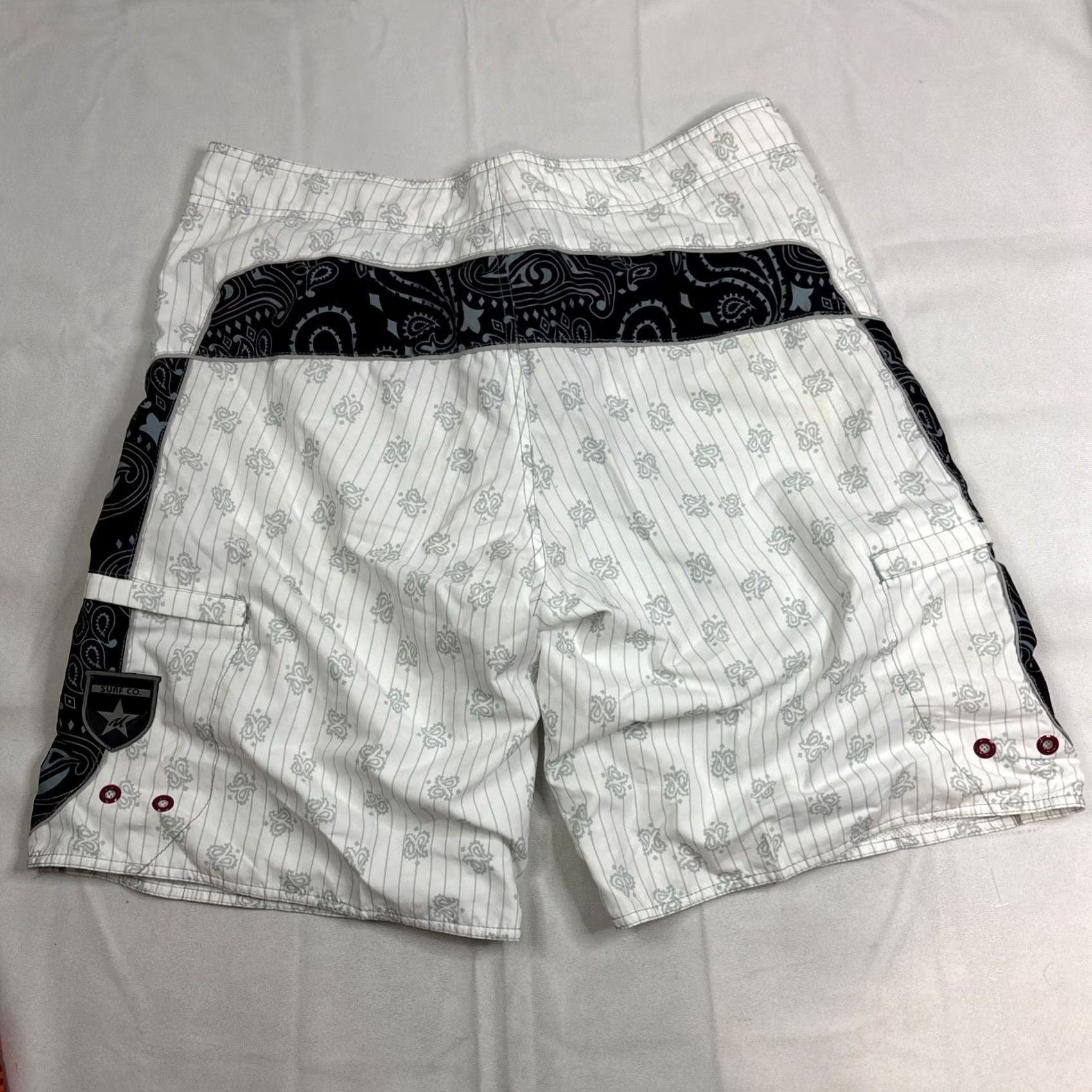 Vintage Molokai Board Shorts Men’s 38 Waist Drawstring White - Mens Bottom Swim 38 White Drawstring Board Shorts Size US 38 / EU 54 - 5 Thumbnail