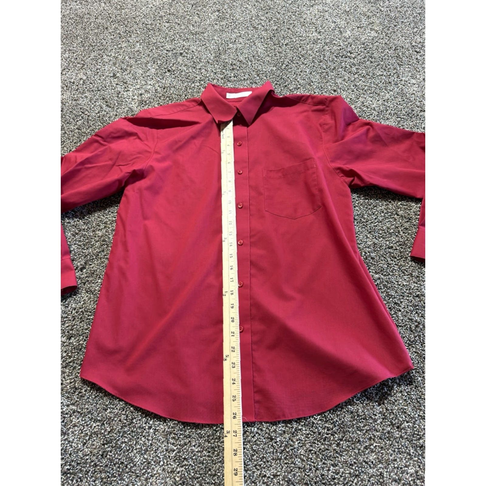 Vintage Foxcroft Shirt Women's Size 12 Red Long Sleeve Button-Up Cotton Blend Casual Dressy? Size XL / US 12-14 / IT 48-50 - 7 Thumbnail