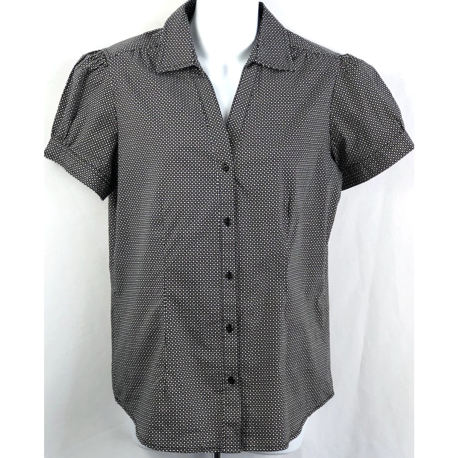 Vintage Cato Top Blouse S Black Polka Dot Short Puff Sleeve Boho Grunge Fairy Shirt Womens Size S / US 4 / IT 40 - 6 Thumbnail