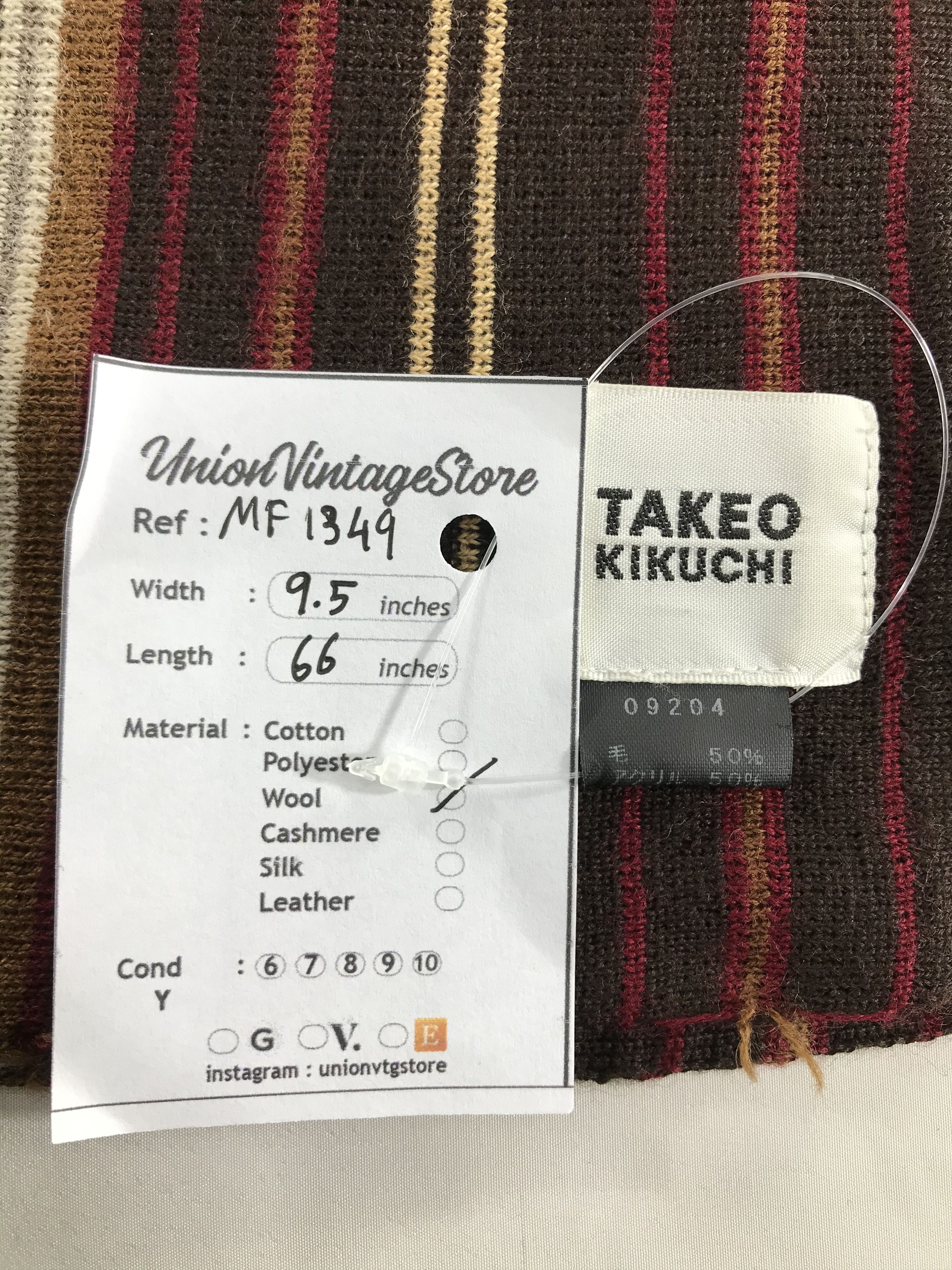 Takeo Kikuchi Vintage Takeo Kikuchi Scarf/Muffler/Neckwear MF1349 Size ONE SIZE - 8 Thumbnail