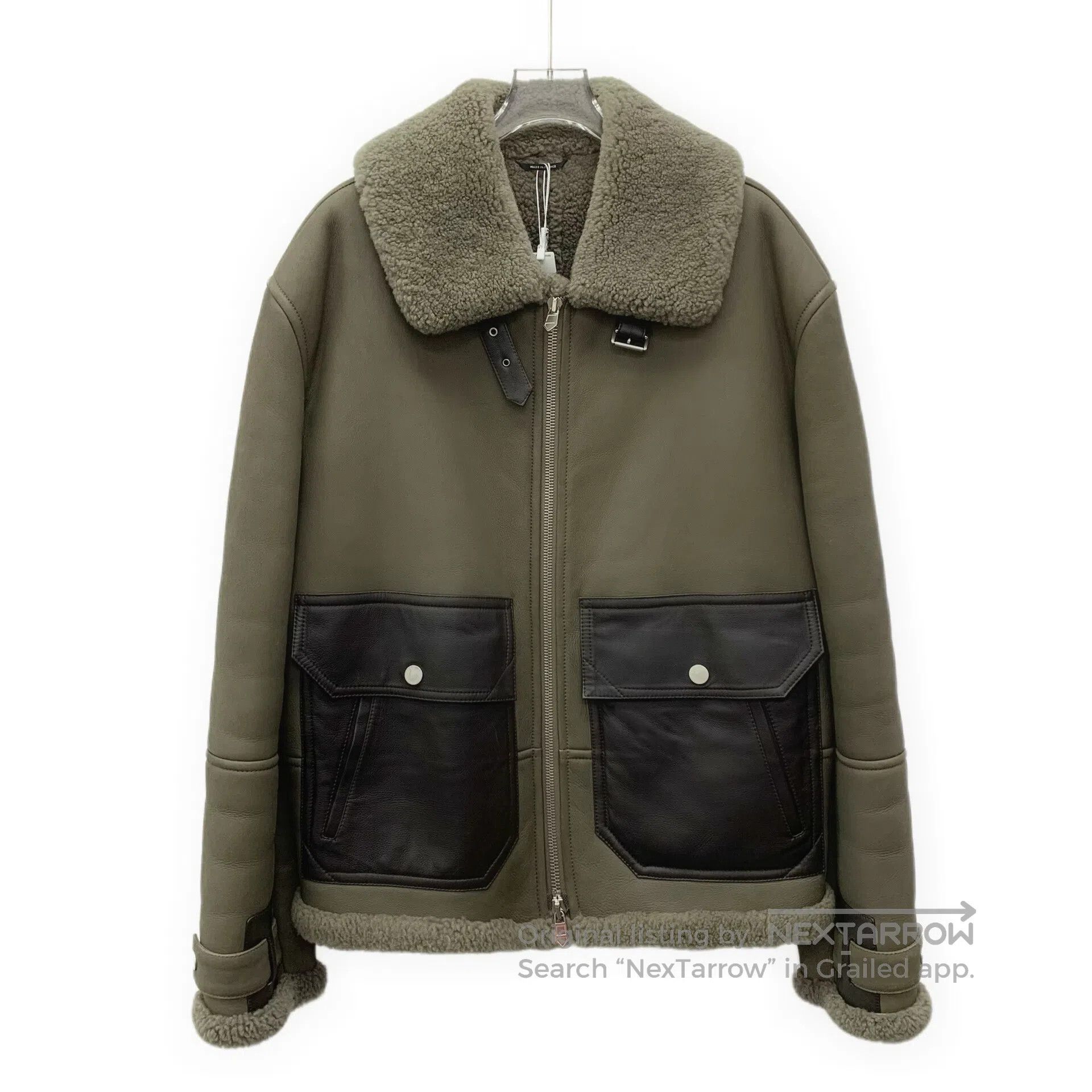 Hermes Hermes Brown and green sheepskin collar zippered long-slee Size US M / EU 48-50 / 2 - 1 Thumbnail
