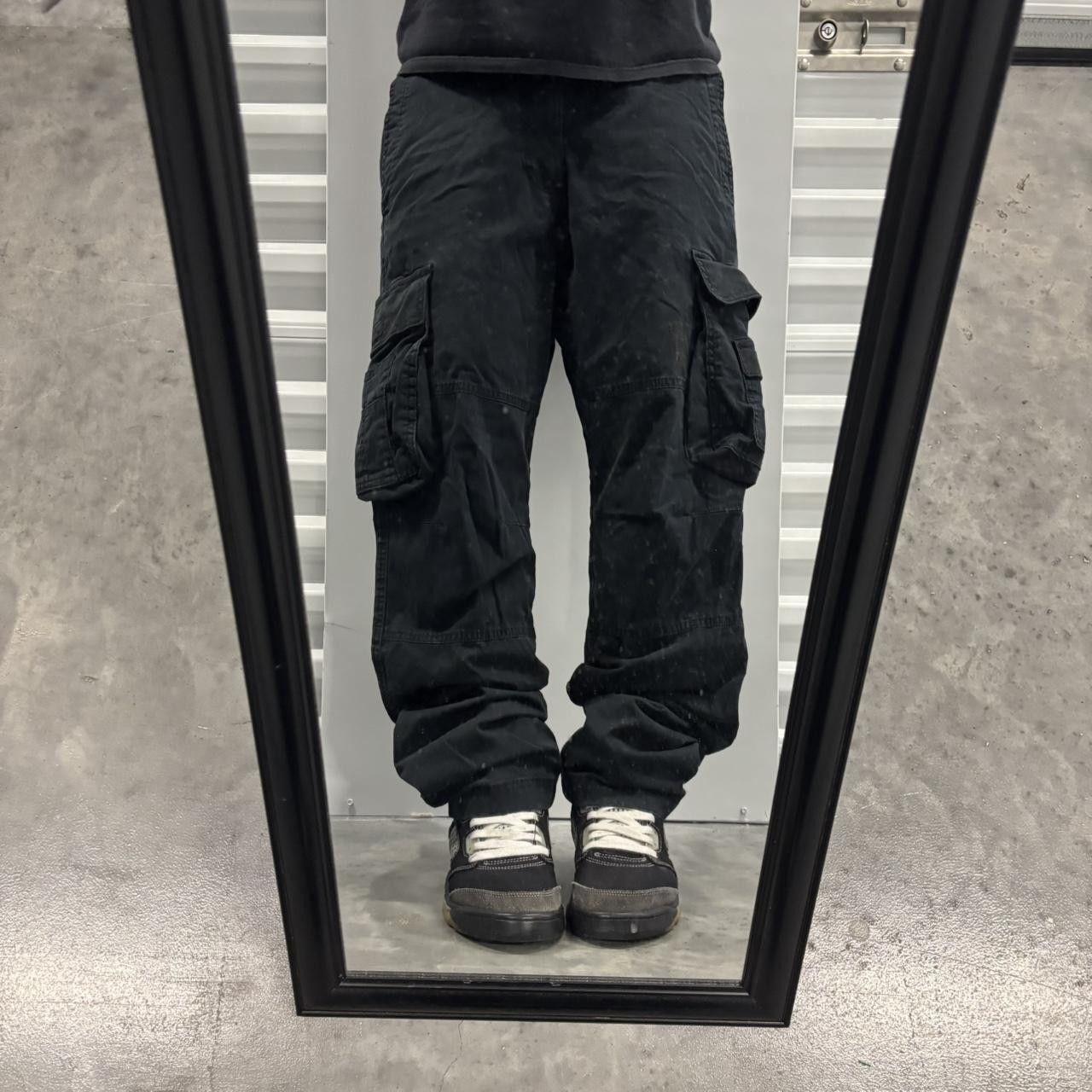 Japanese Brand × Vintage Crazy Vintage Y2K/2000s Grunge Black Streetwear Essential Cargo Pants! Size US 30 / EU 46 - 1 Thumbnail