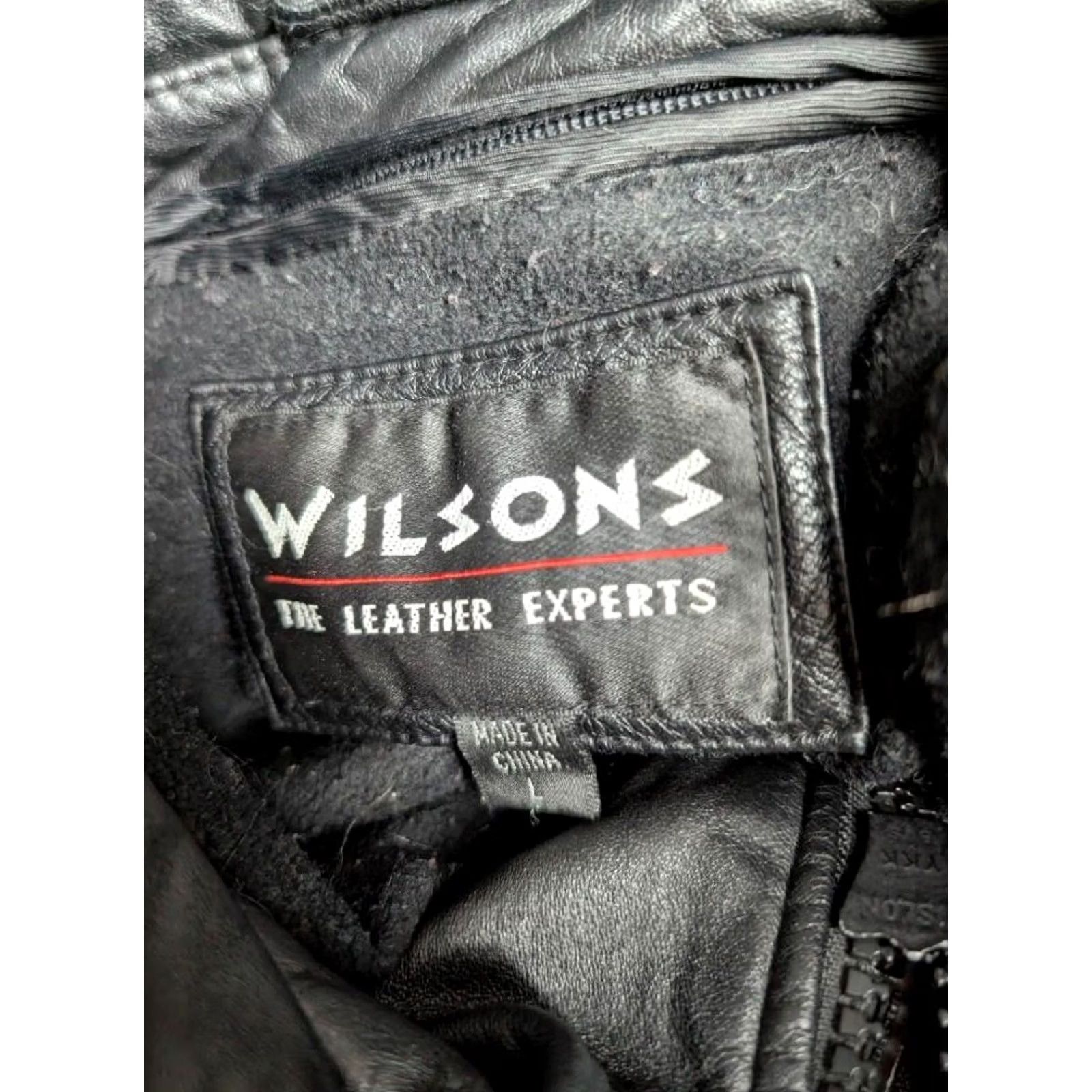 Vintage VINTAGE Wilsons Leather jacket coat Mens L 44 Black leather belt zip belted 1990s Y2K supple belted Size US L / EU 52-54 / 3 - 4 Thumbnail