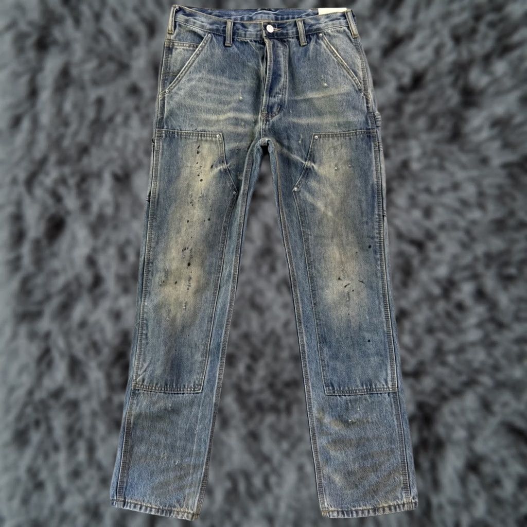 MNML MNML Jeans Mens 30x32 Blue Denim Distressed Grunge Button Fly NWT Size US 30 / EU 46 - 1 Thumbnail