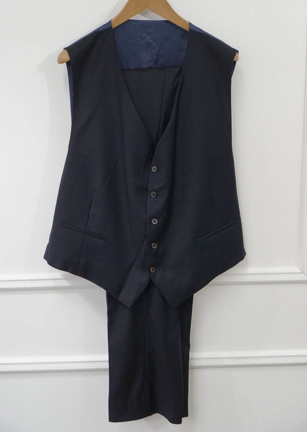 Suitsupply Men Suitsupply 3 Piece Suit Lazio Single Breasted Navy US54S Size 54R - 6 Thumbnail