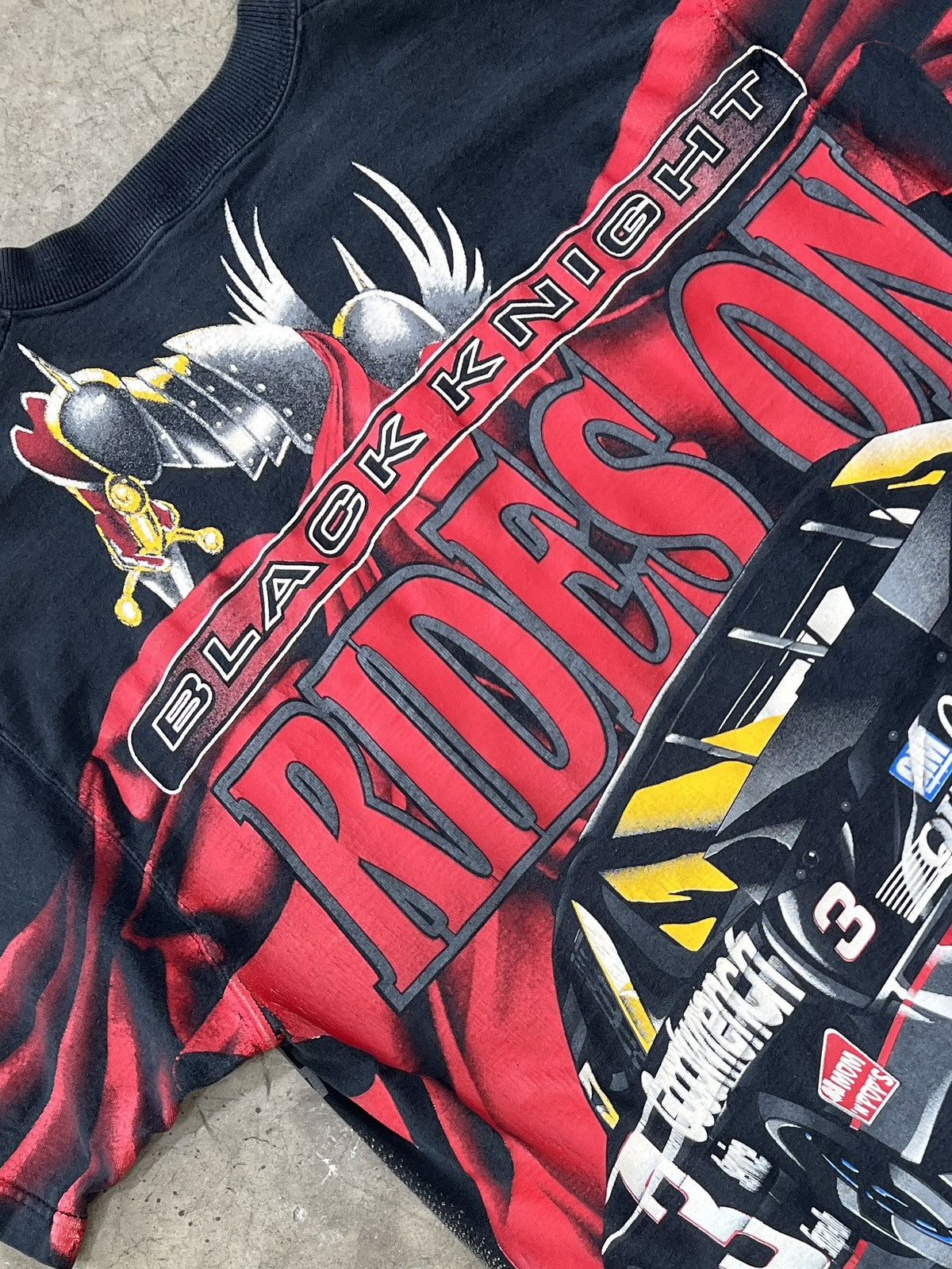 NASCAR Vintage AOP Black Knight Rides On Dale Earnhardt Tee Medium Size US M / EU 48-50 / 2 - 4 Thumbnail