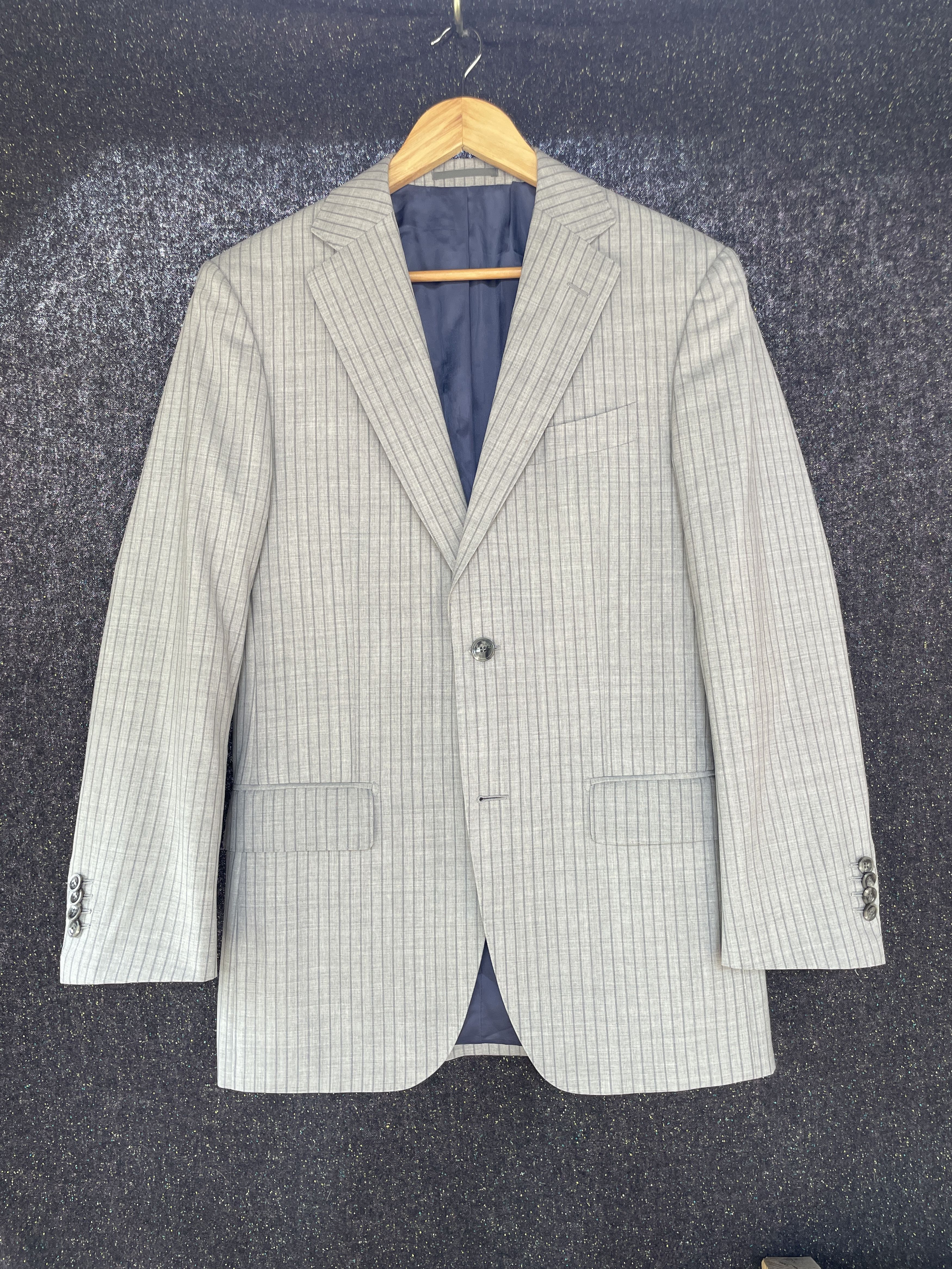 Suitsupply Suitsupply Striped Gray Pure Wool Sport Coat Blazer Size 36R - 1 Thumbnail