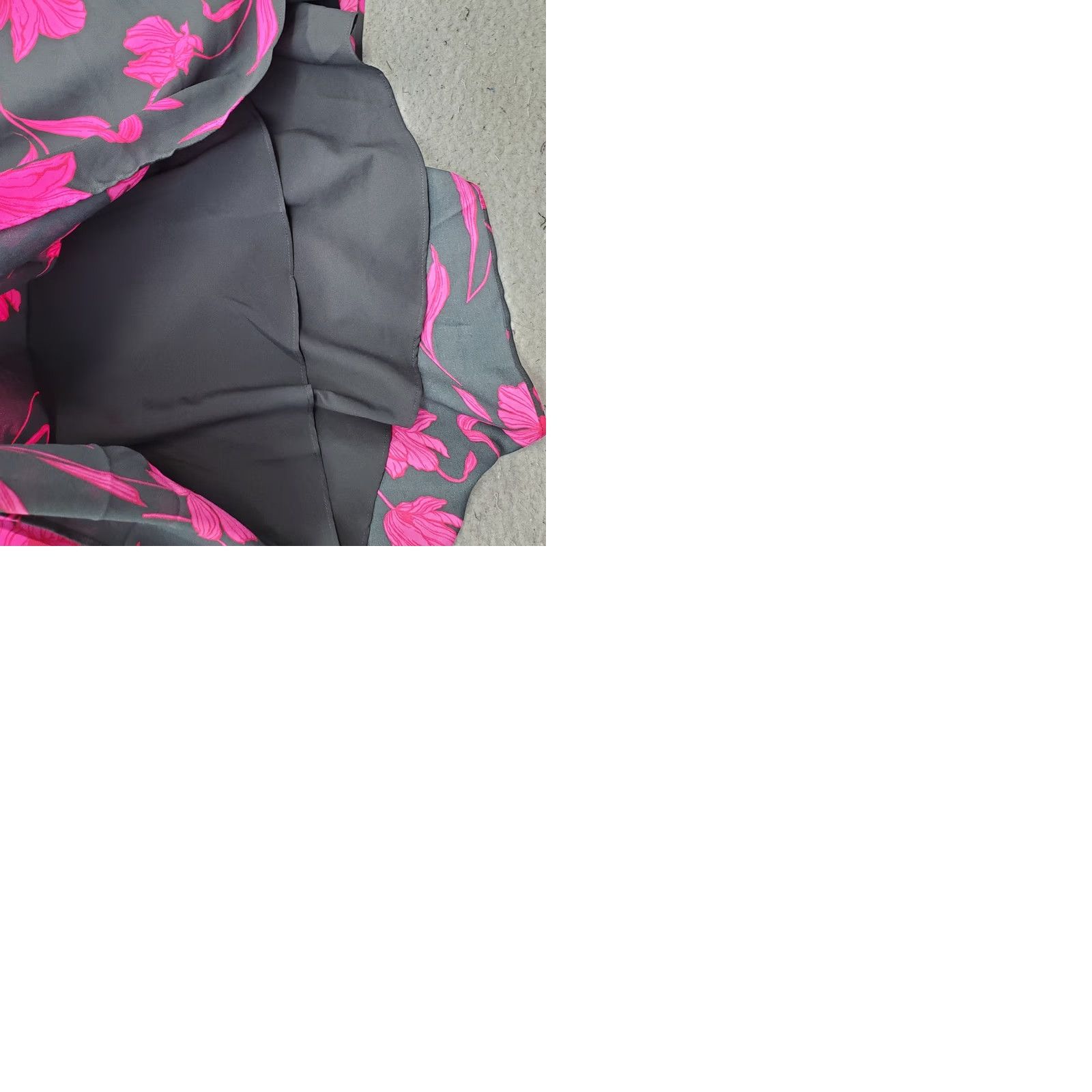 Banana Republic Banana Republic Dress Womens 10 Floral Black Pink Balloon Sleeve Fit & Flare Midi V-Neck Size L / US 10 / IT 46 - 9 Thumbnail