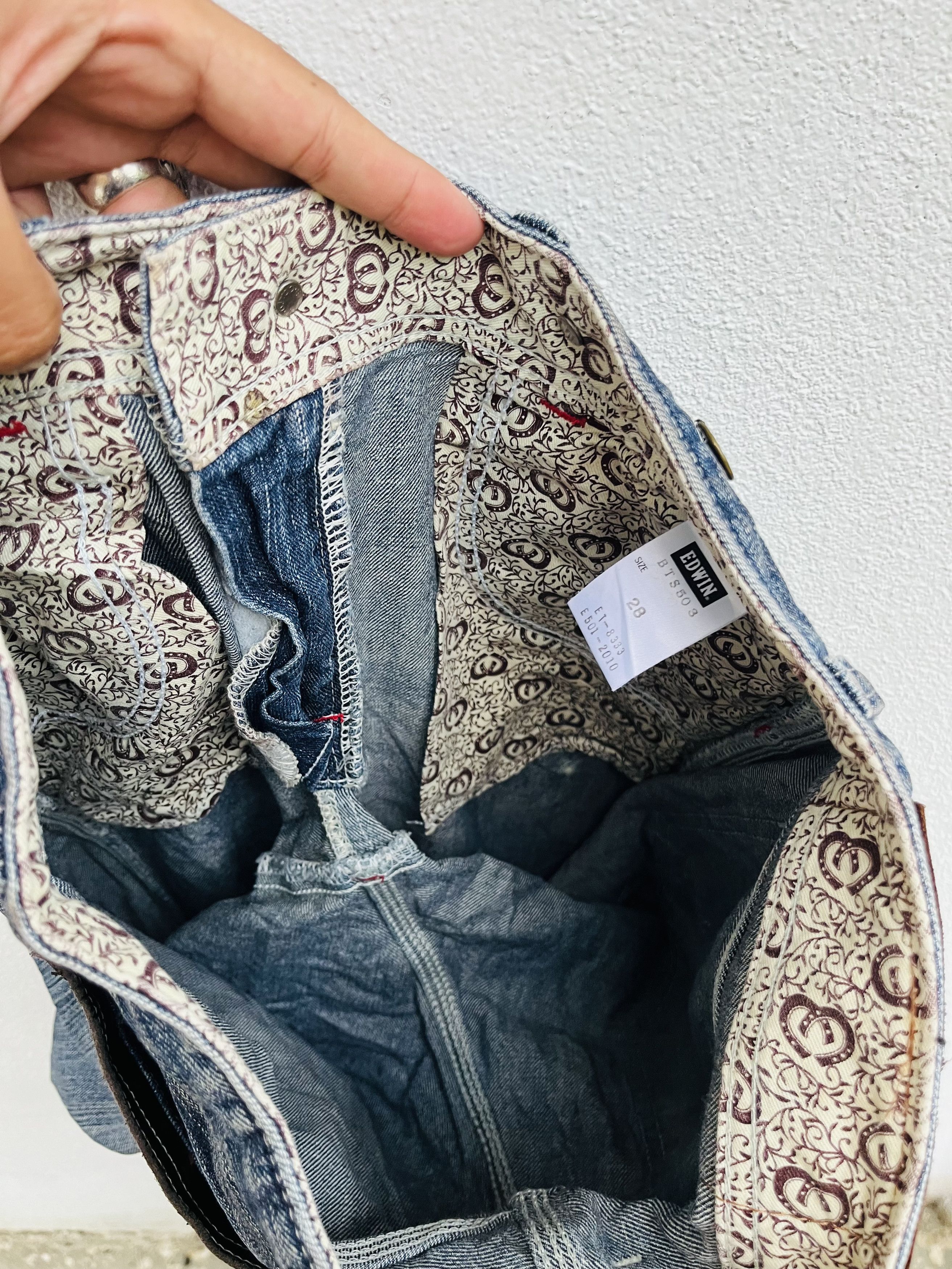 Japanese Brand Vintage Edwin 503 Blue Trip Japanese Distressed Style Size US 30 / EU 46 - 15 Thumbnail