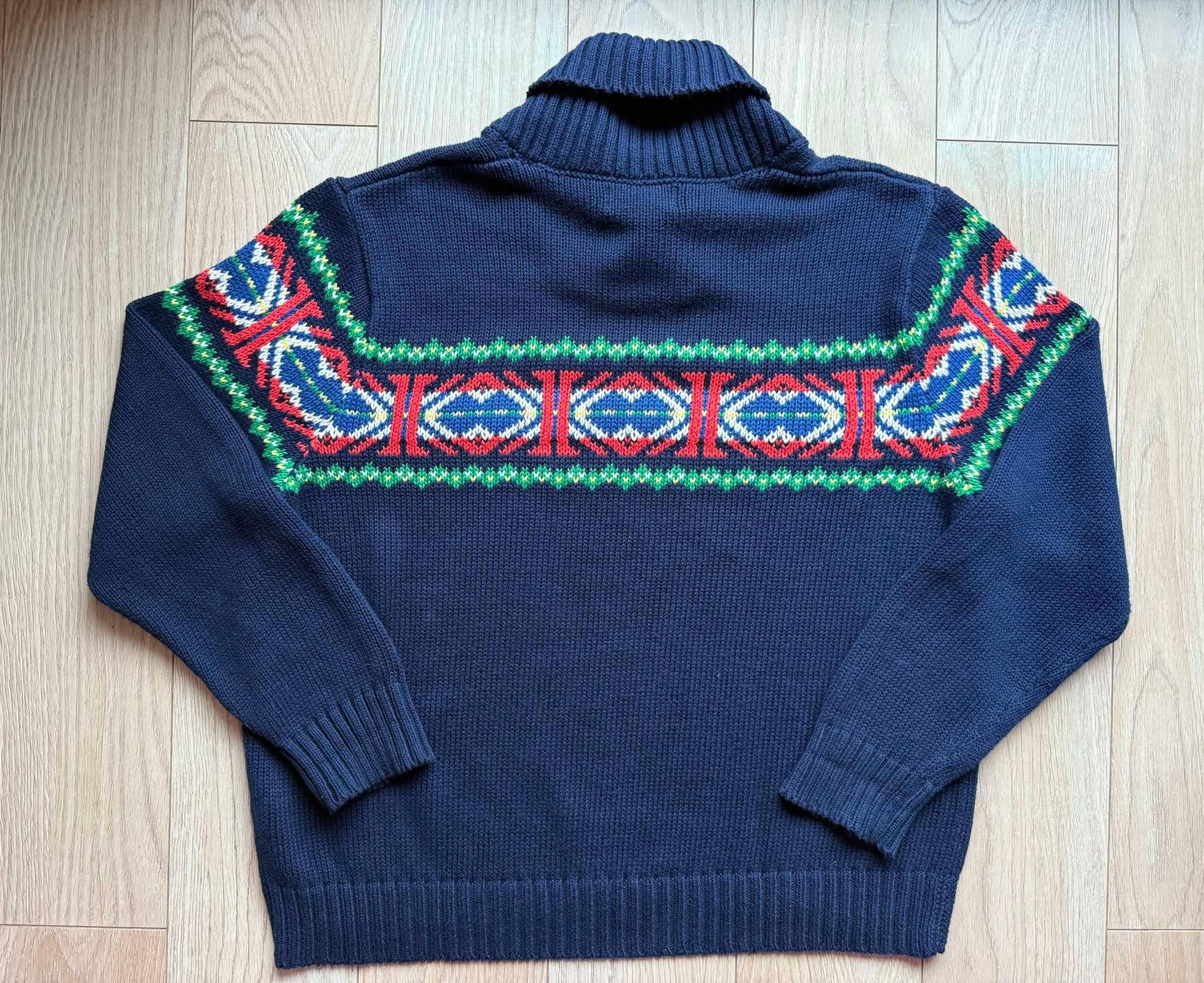 Polo Ralph Lauren × Vintage Vintage Polo Ralph Lauren Aztec Knitted Sweater Pullover Ski Size US XL / EU 56 / 4 - 2 Thumbnail
