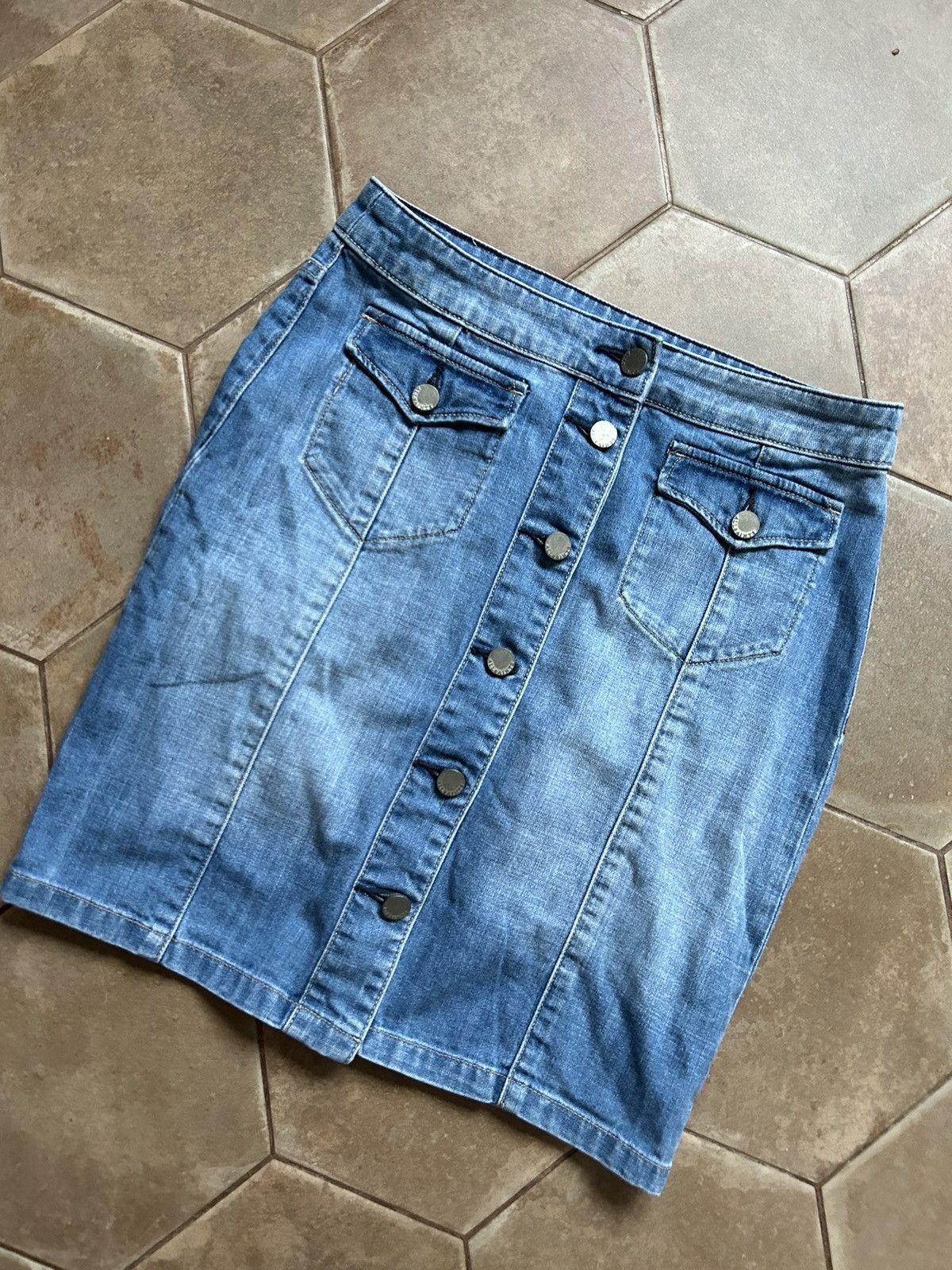 Allsaints × Japanese Brand × Vintage All saints vintage Y2K denim pleated skirt mini Size 27" / US 4 / IT 40 - 2 Thumbnail