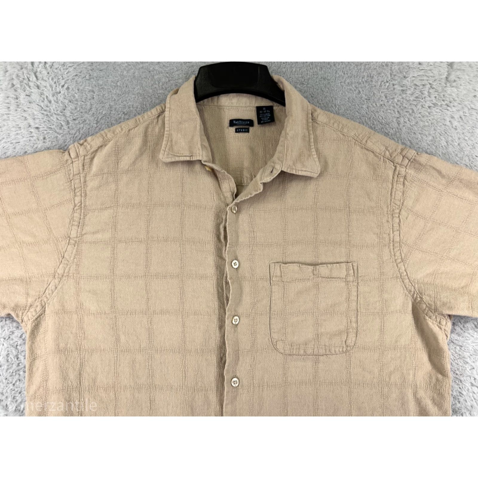 Van Heusen Van Heusen Shirt Men Extra Large Beige Linen Rayon Blend Button Up Camp Vacation Size US XL / EU 56 / 4 - 4 Thumbnail