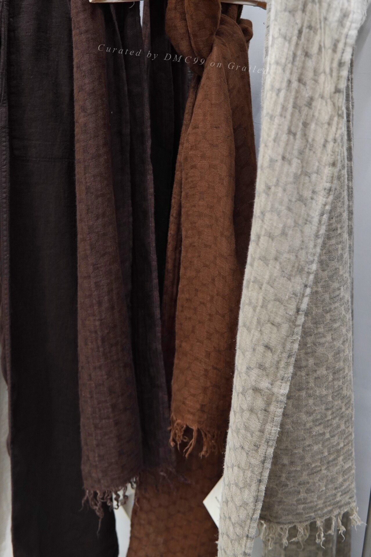 Bleu De Cocagne Linen Plant-Dyed Scarf in Brown, Men's — image 2 of 6