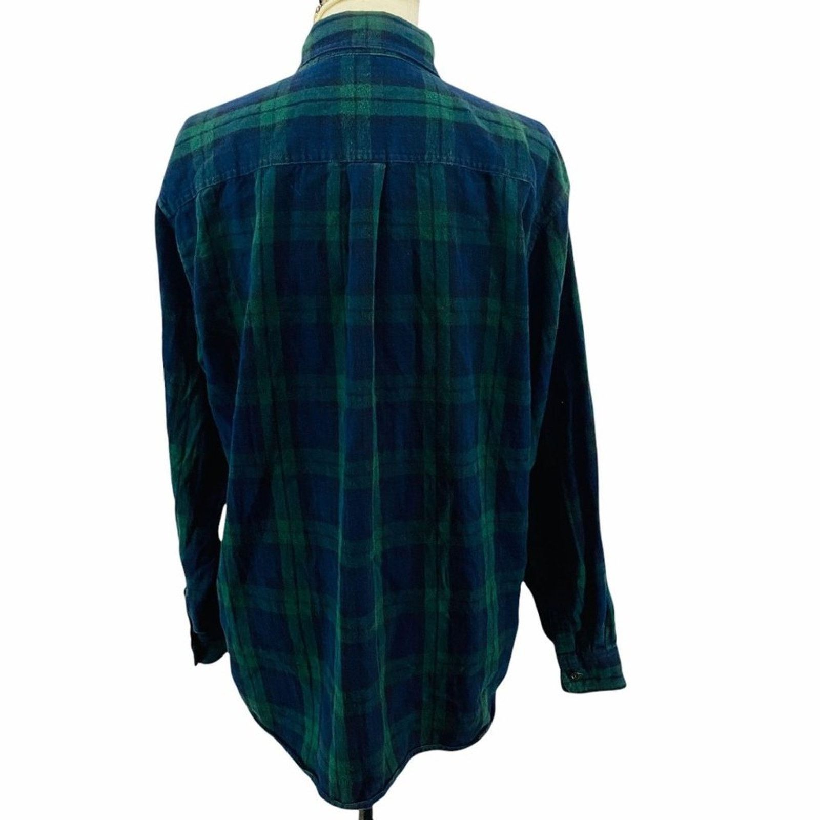 L.L. Bean L L Bean Blue Green Plaid Long Sleeve Button Down Shirt Size US L / EU 52-54 / 3 - 3 Thumbnail