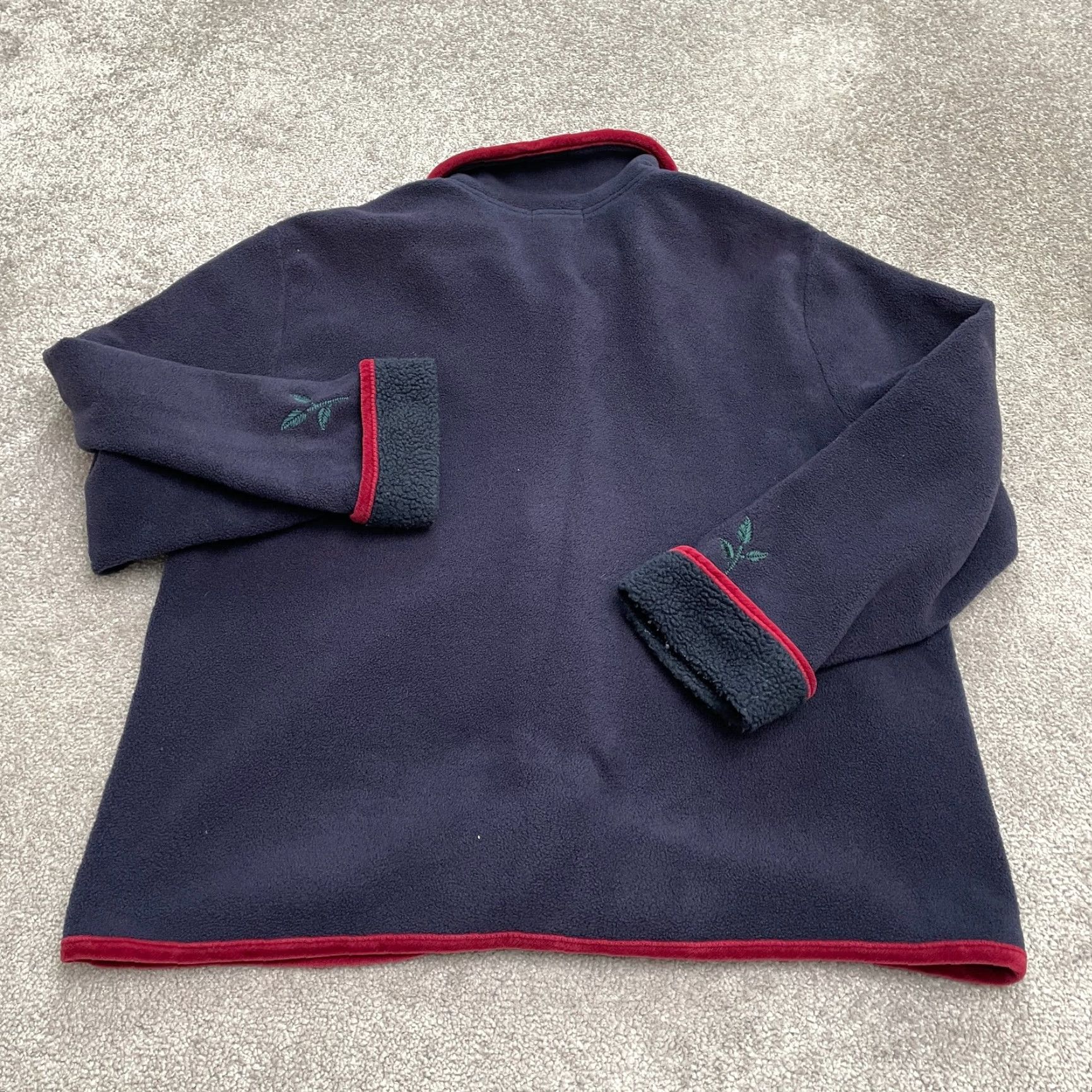 MooRER Jennifer Moore Vintage Embroidered Fleece Jacket Womens XL Blue Button Down Size XL / US 12-14 / IT 48-50 - 2 Thumbnail