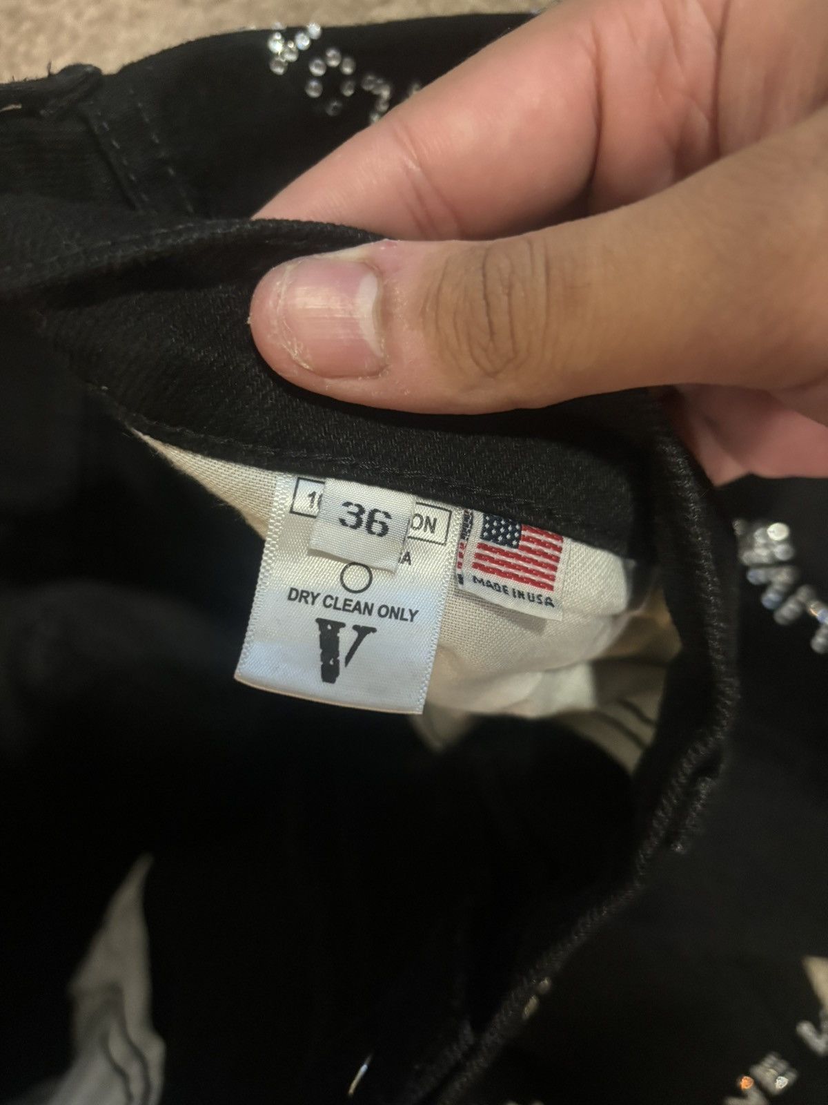 Vlone Vlone Silver Rhinestone Pants Size US 36 / EU 52 - 3 Thumbnail