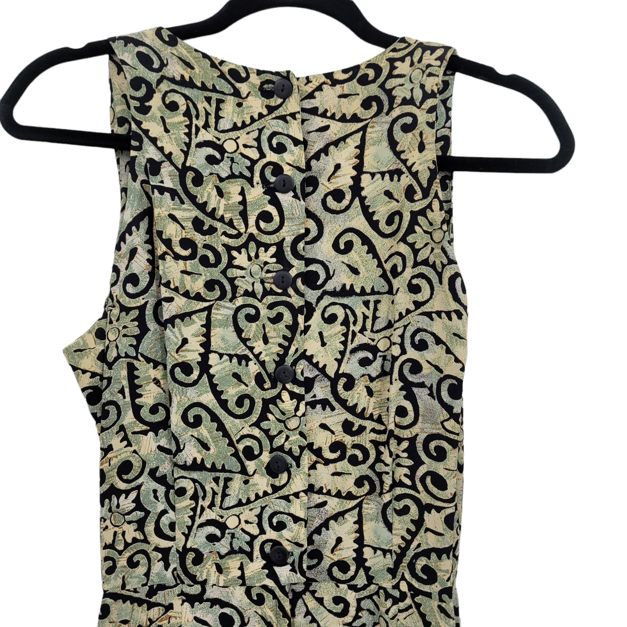 Vintage Vtg 80's Pinafore Midi Dress Sz S Green Sleeveless V-neck Mo Size S / US 4 / IT 40 - 5 Thumbnail