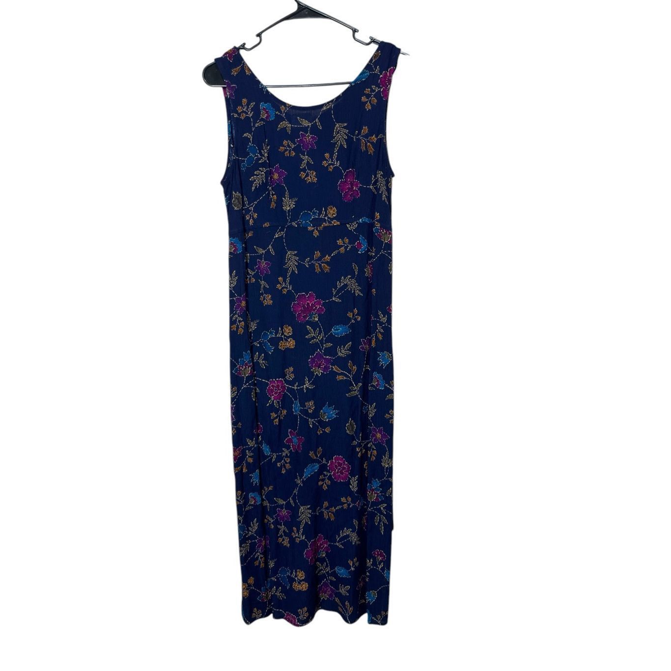 Other Vintage R&K 90s Blue Floral Print Maxi Dress Size 4P Size S / US 4 / IT 40 - 1 Thumbnail