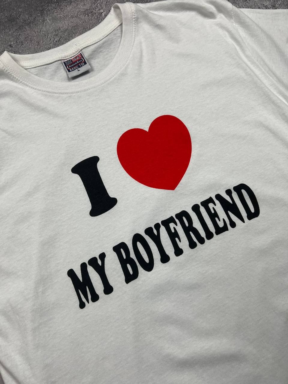 Vintage Vintage I Love My Boyfriend T-Shirt American Zone Size US L / EU 52-54 / 3 - 4 Thumbnail