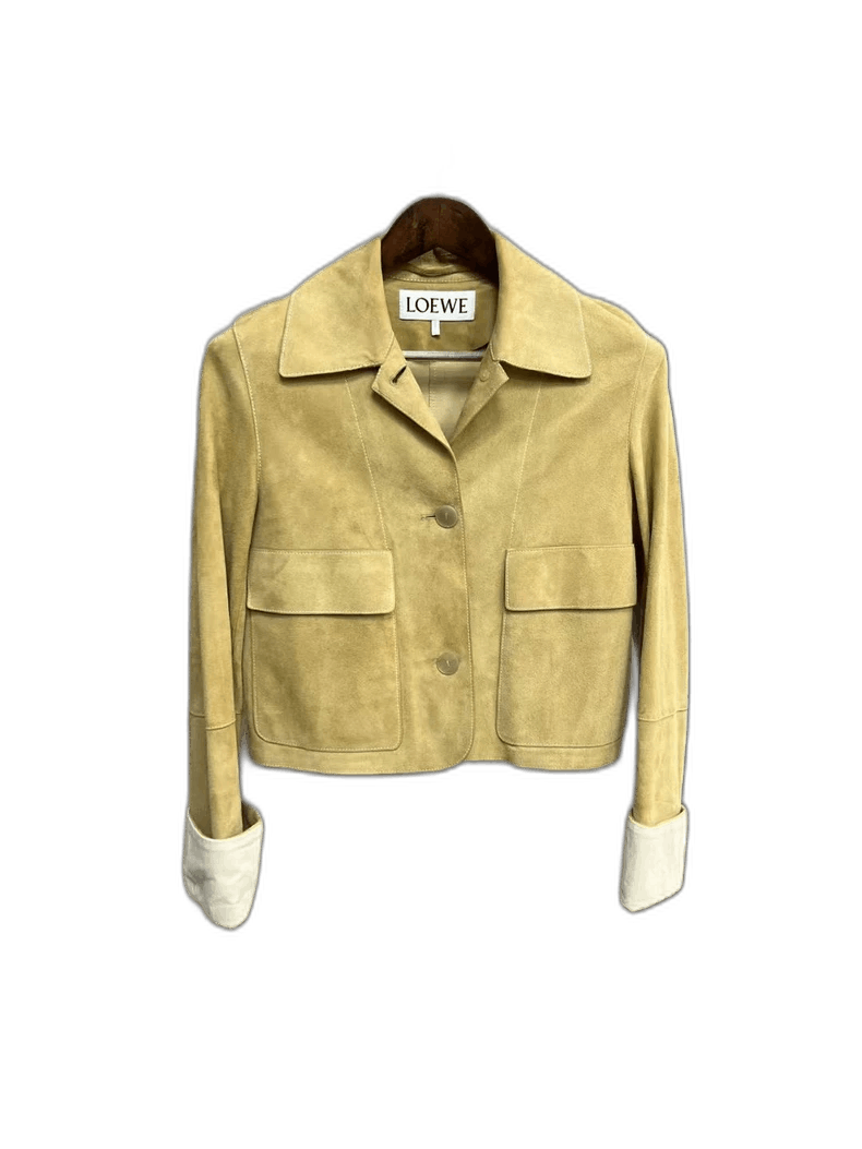 Loewe Loewe Khaki Suede Jacket with Pockets Size US S / EU 44-46 / 1 - 1 Thumbnail