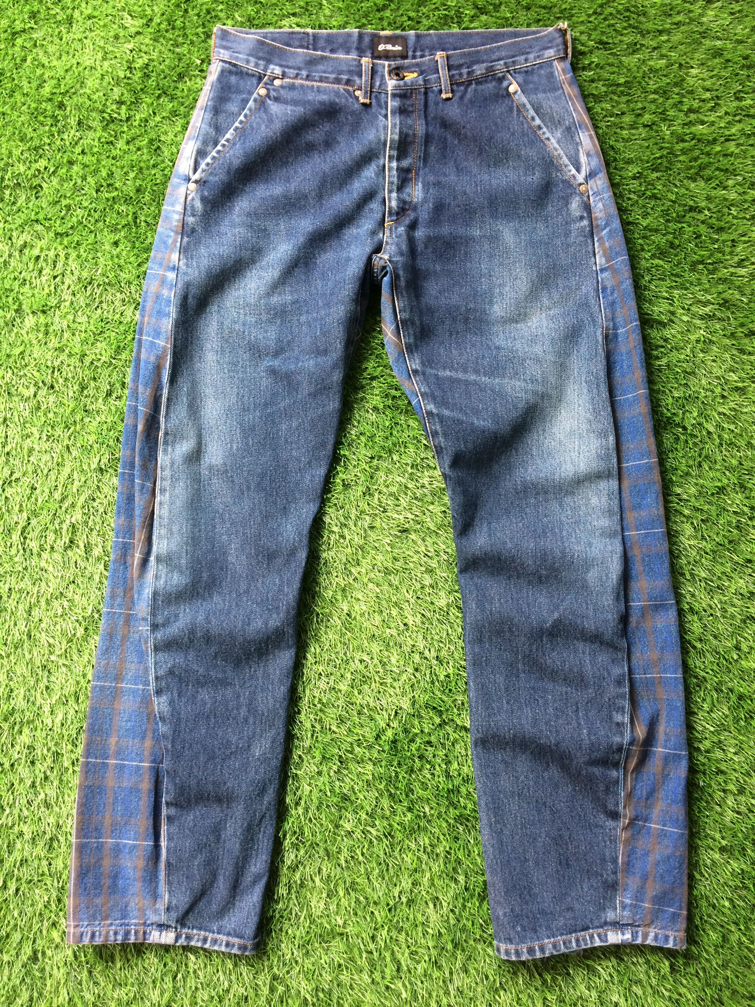 Japanese Brand × Jean Japanese Two Tone Tartan Denim Jeans D-714 Size US 31 - 2 Thumbnail