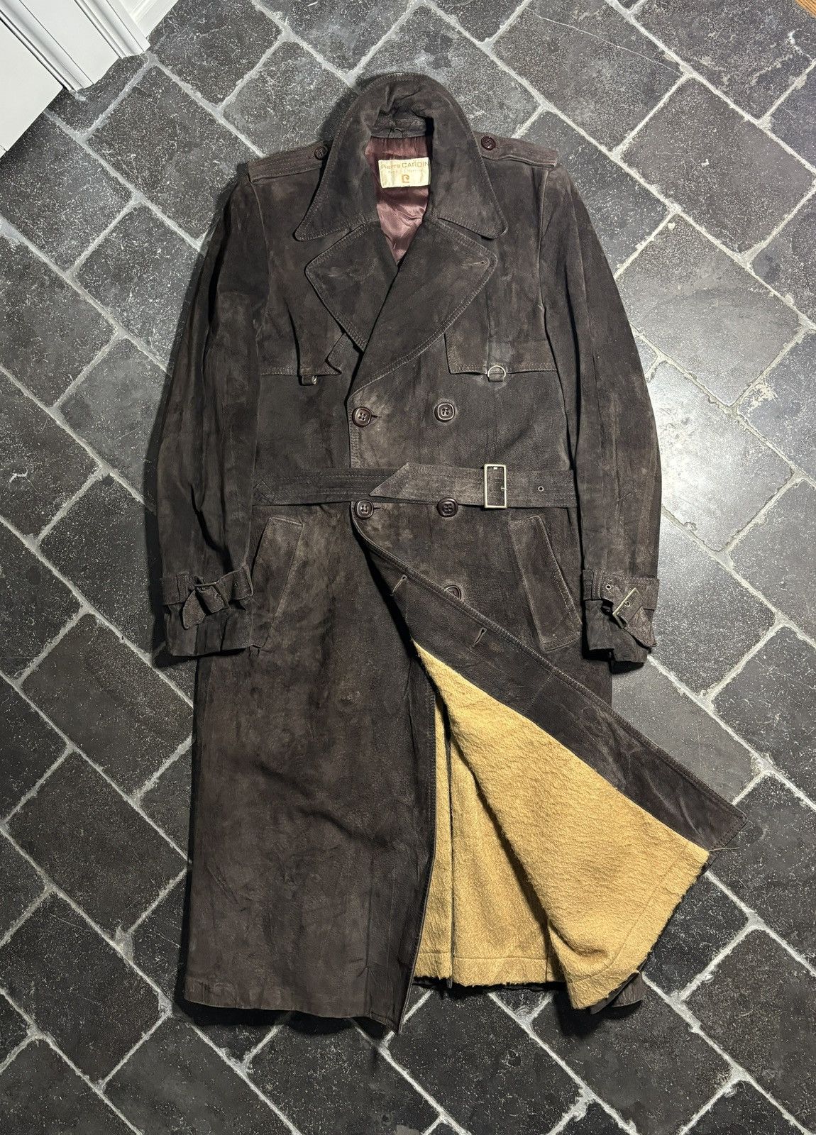 Pierre Cardin 1970s Pierre Cardin Vintage Leather Jacket Suede Trench Coat Size US S / EU 44-46 / 1 - 1 Thumbnail