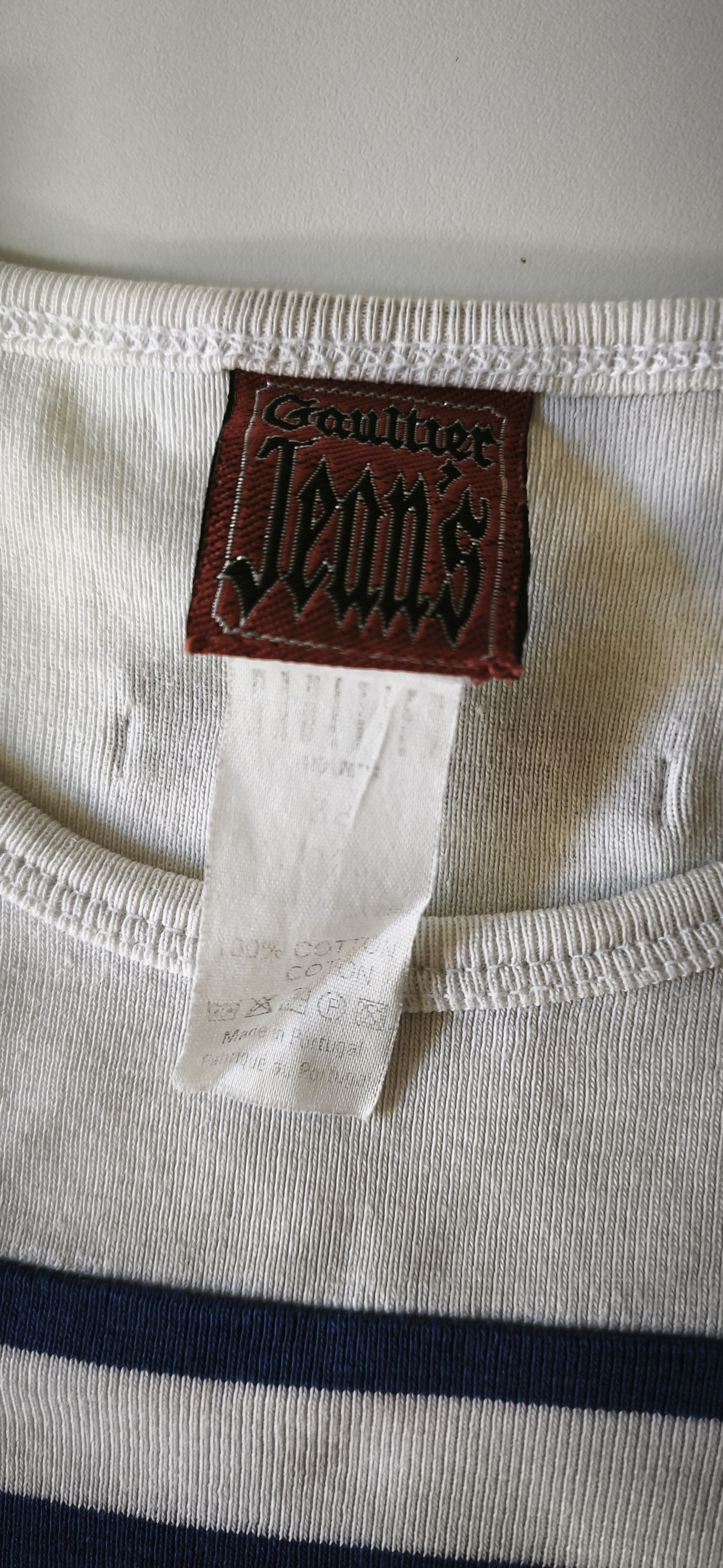 Jean Paul Gaultier 90's - Curved Hem sailor style tshirt GaultierJeans Size S / US 4 / IT 40 - 2 Thumbnail