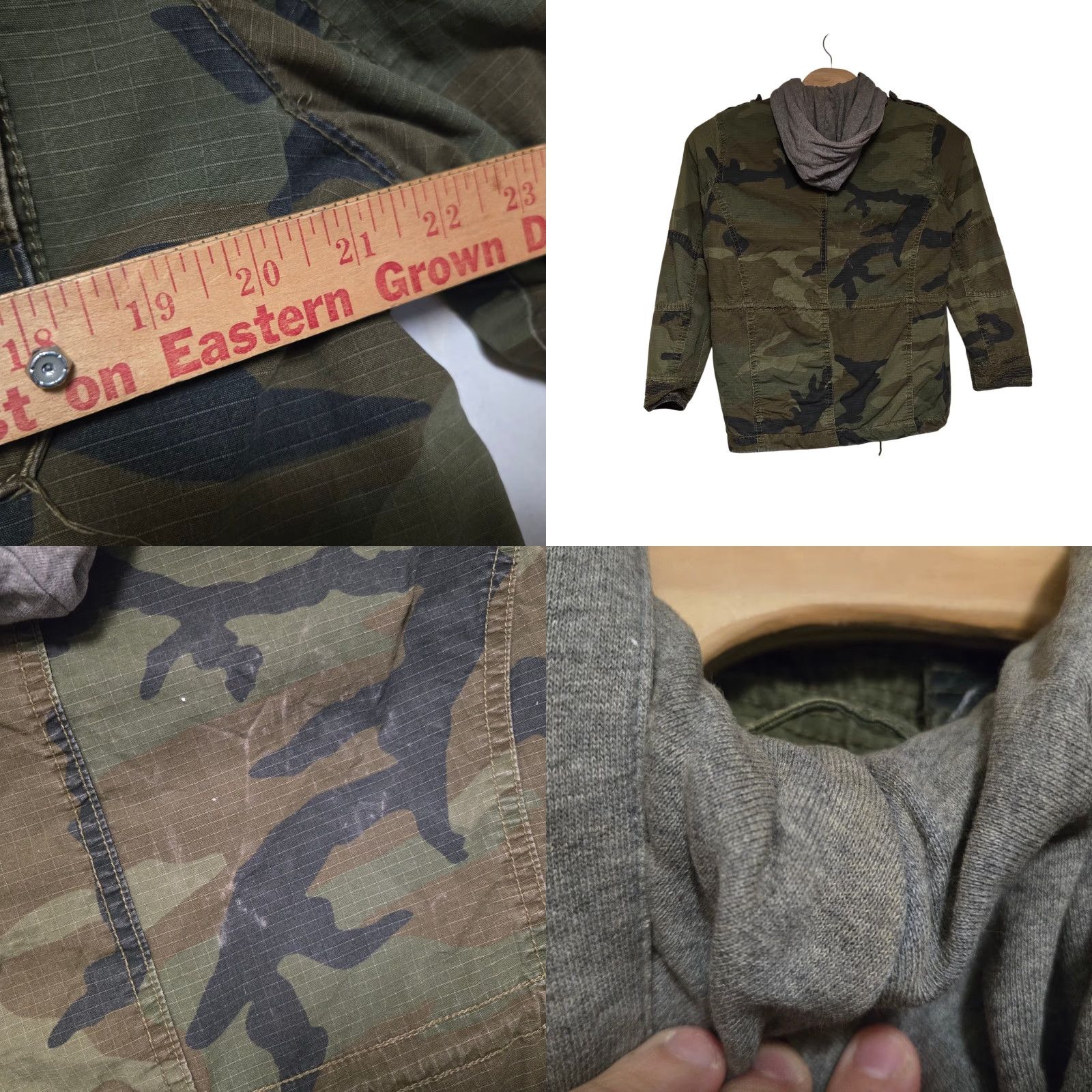 American Eagle Outfitters VINTAGE American Eagle Jacket Mens Small Green Camo Sherpa Lined Hooded Field Jacket Mens Size US S / EU 44-46 / 1 - 8 Thumbnail