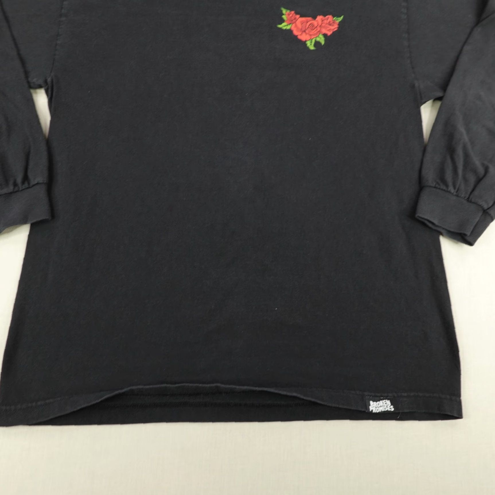 Broken Promises Co. VINTAGE Broken Promises Men's T-Shirt Large Black Graphic Print Flower Outdoor Skate Crew Neck Cotton Size US L / EU 52-54 / 3 - 4 Thumbnail