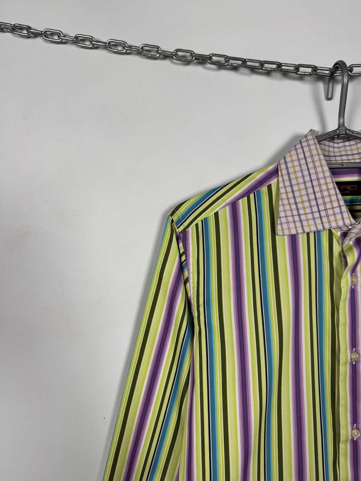Etro ETRO Milano Long Sleeve Striped Shirt Made in Italy Size 38 Size US L / EU 52-54 / 3 - 3 Thumbnail