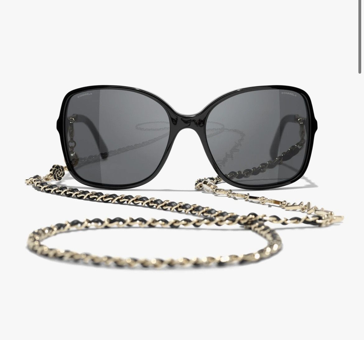 Chanel Chanel - Square Sunglasses with Chain Size ONE SIZE - 1 Thumbnail