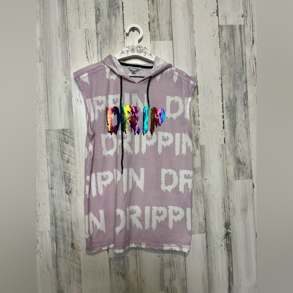 Other Distortion Sleeveless Hoodie Purple “Drippin” Graphic Street Size US M / EU 48-50 / 2 - 1 Thumbnail