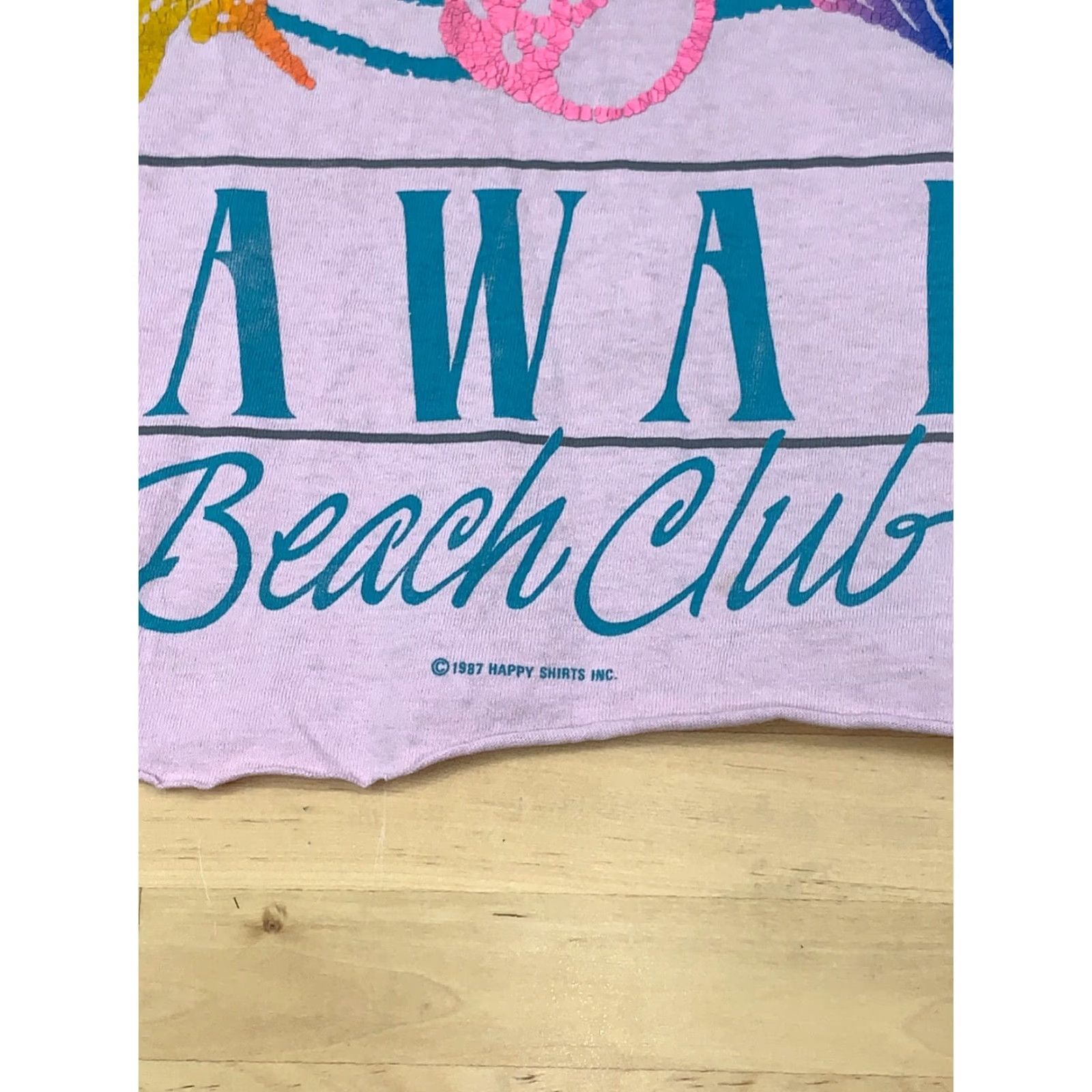 Anvil VINTAGE Hawaii Beach Club Pink Crop Top One Size Baggy Loose USA #6737 Nike Shirt Size ONE SIZE - 5 Thumbnail