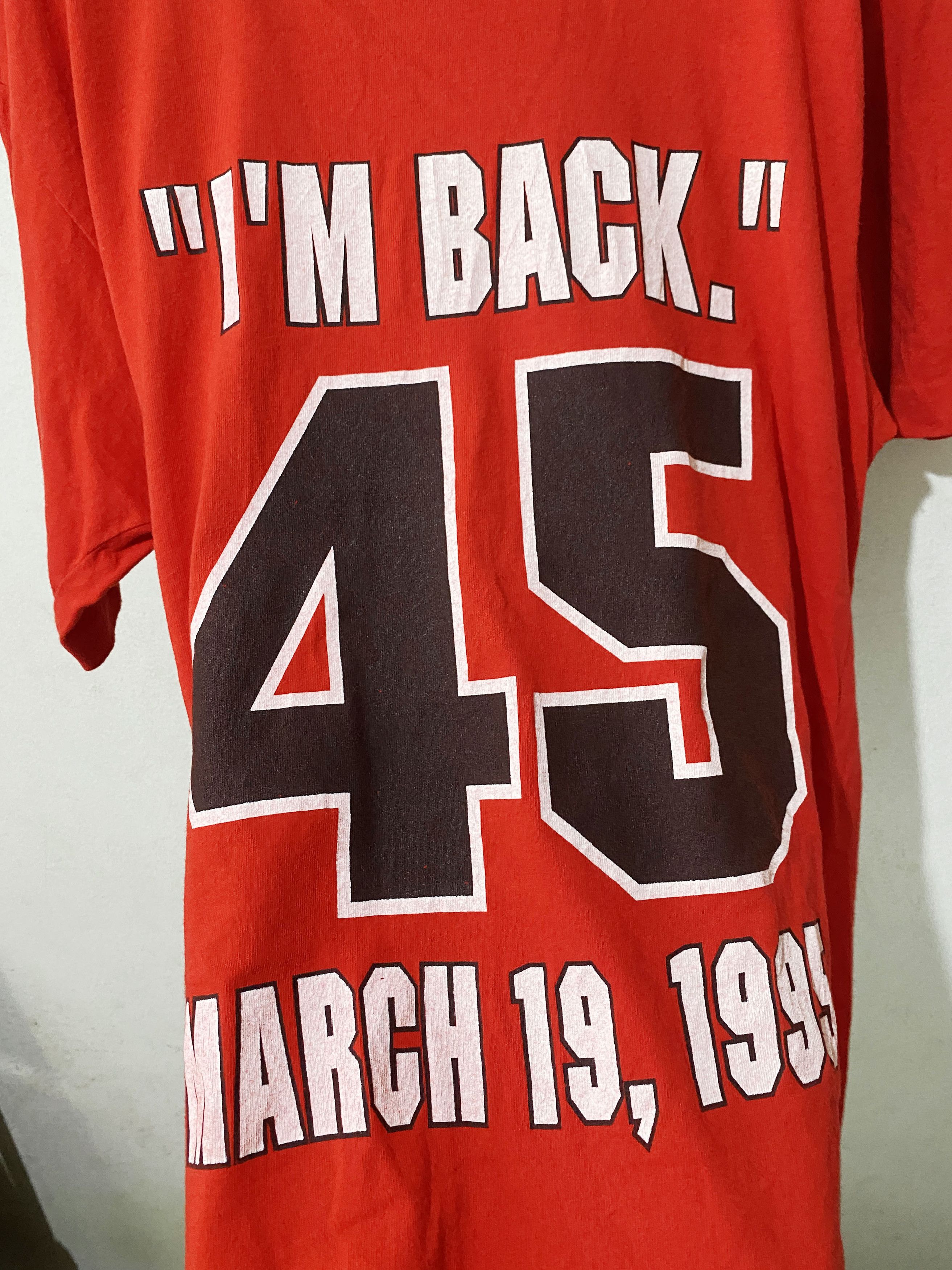 Jordan Brand × NBA × Vintage Vintage 90s Michael Jordan 'm Back 45 Shirt Size US L / EU 52-54 / 3 - 2 Thumbnail