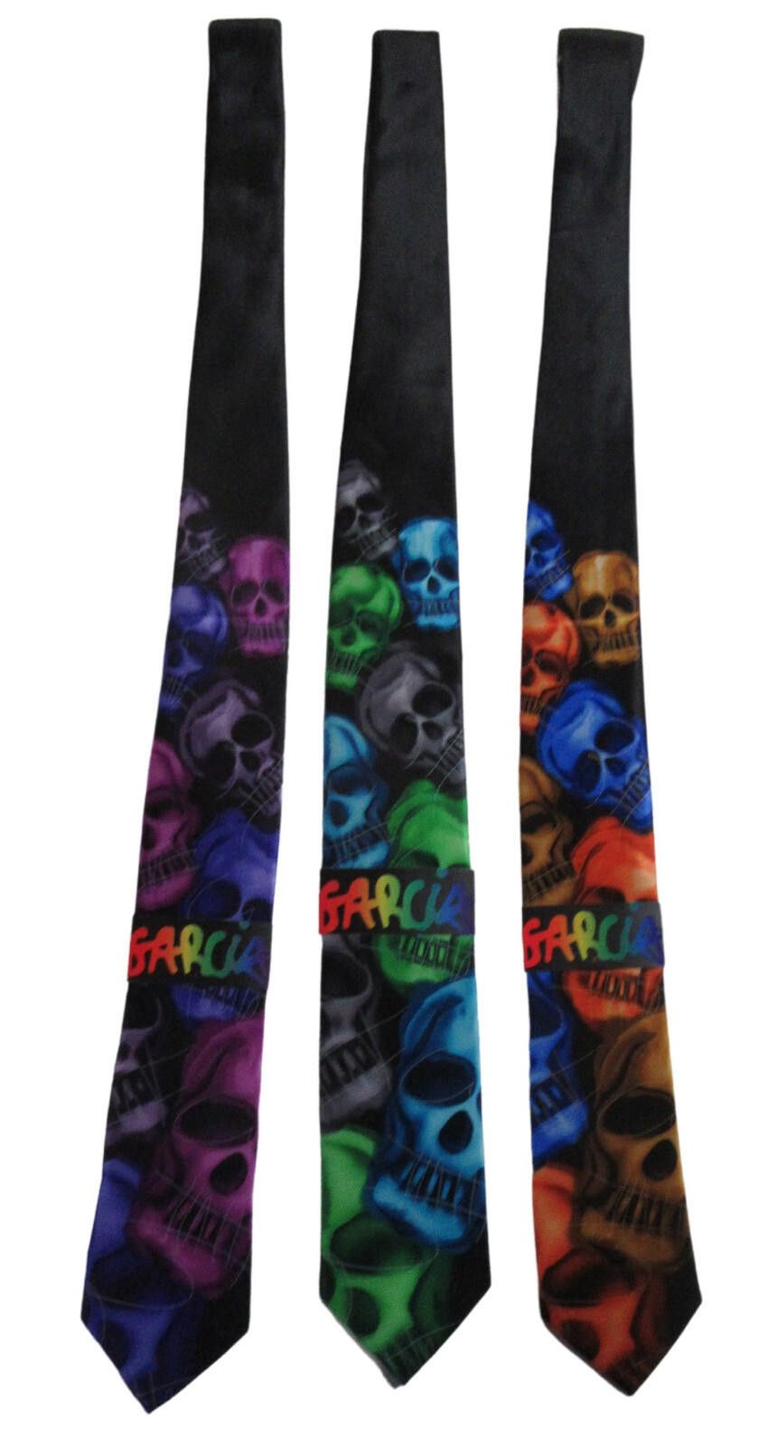 Designer Jerry Garcia 62 Plague Entity Skull Neck Tie Orange Size ONE SIZE - 12 Thumbnail