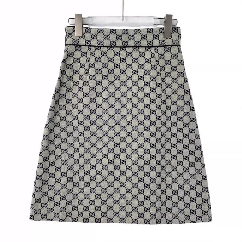 Gucci Gucci Beige gray logo jacquard full-print cotton casual ski Size 24" / US 00 / IT 34 - 2 Thumbnail