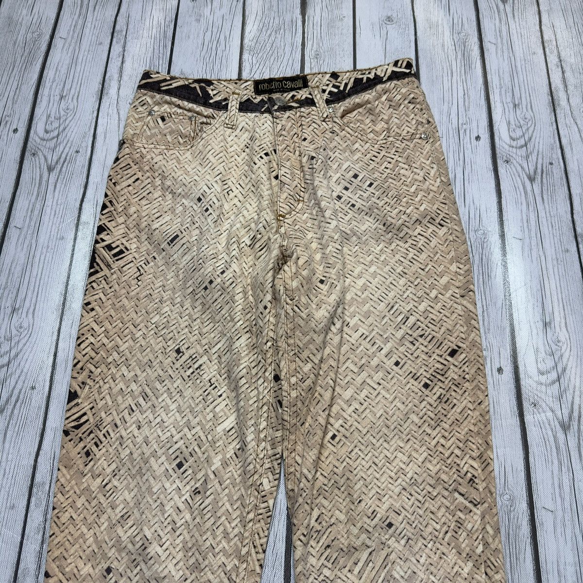 Roberto Cavalli × Vintage Vintage Roberto Cavalli printed jeans Size US 29 - 3 Thumbnail
