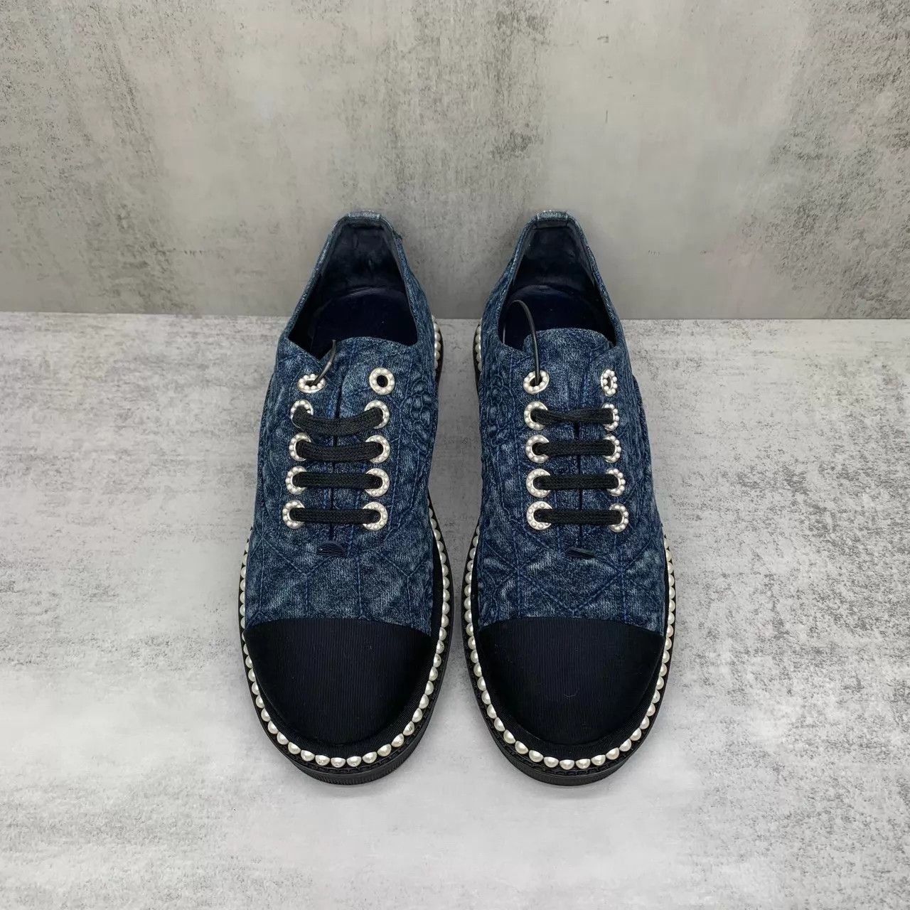 Chanel Chanel Camellia Pearl Denim Sneakers 37 EU 98 New Size US 6.5 / IT 36.5 - 4 Thumbnail