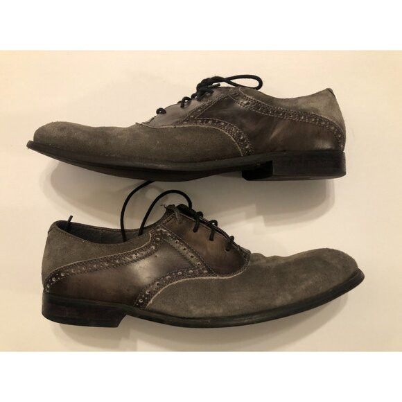 John Varvatos john varvatos men's gray leather suede dress shoes size: 9M Size US 9 / EU 42 - 1 Thumbnail