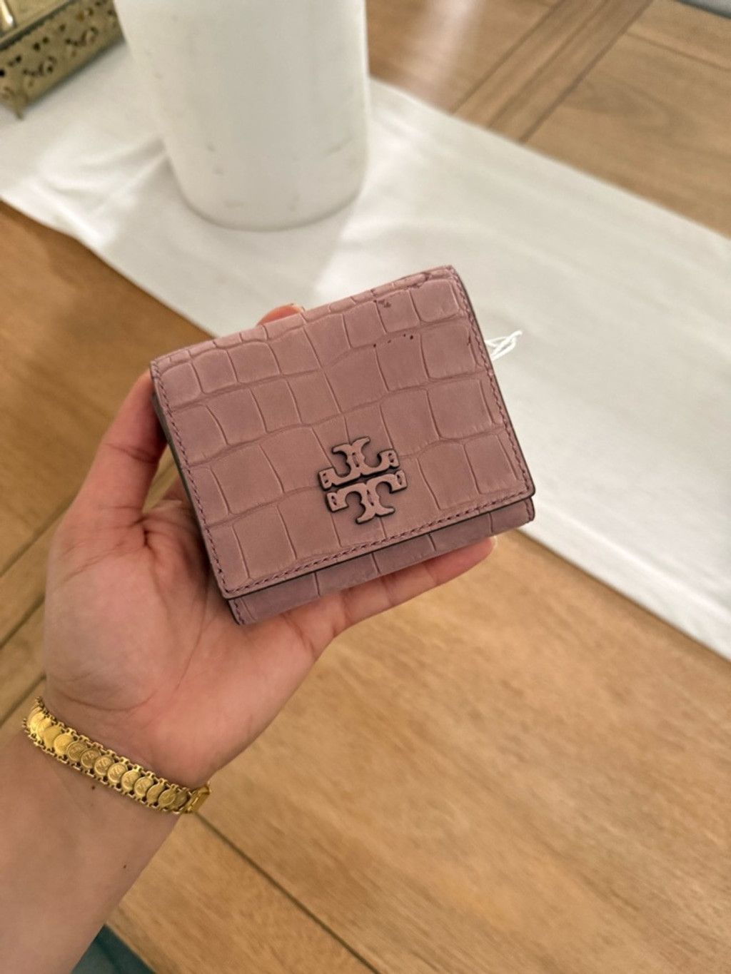 Tory Burch Tory Burch Mauve Croc-Embossed Leather Small Wallet Size ONE SIZE - 5 Thumbnail